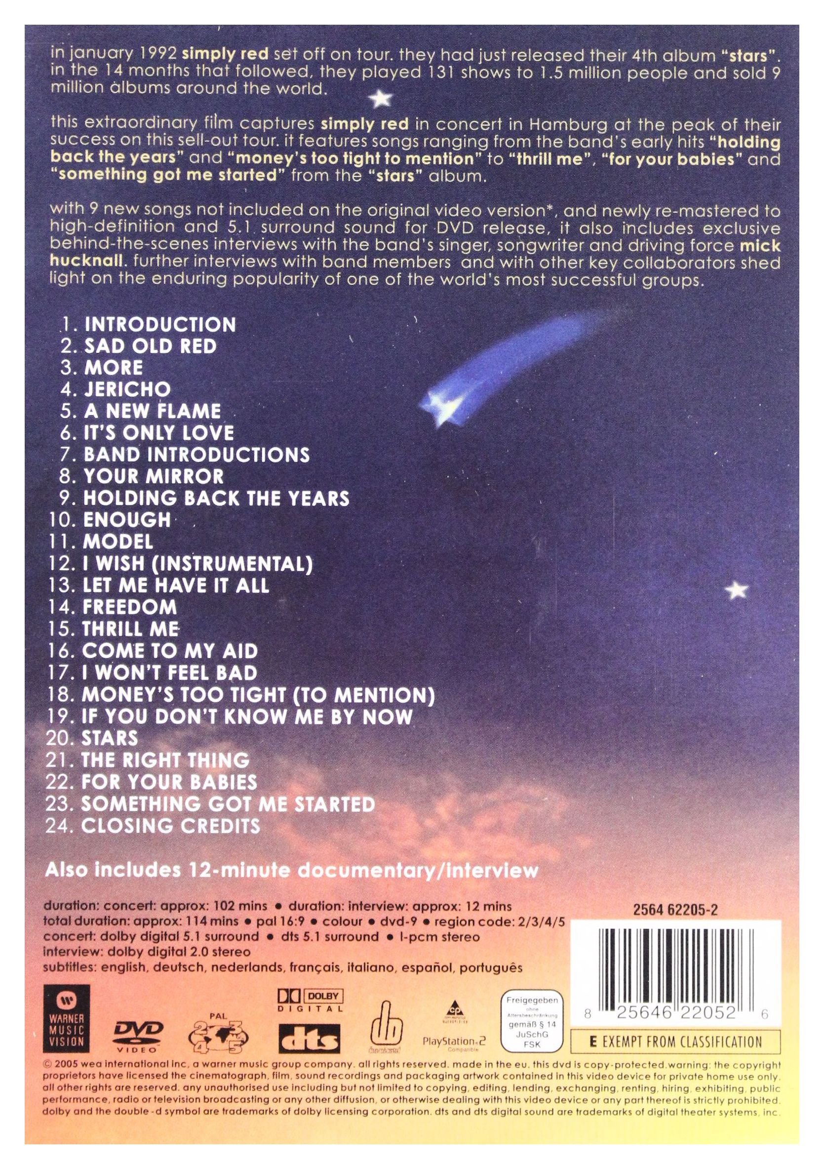 Simply Red - A Starry Night Live Concert Album | Official Music CD & Digital Download | Perfect for Romantic Evenings & Dinner Parties