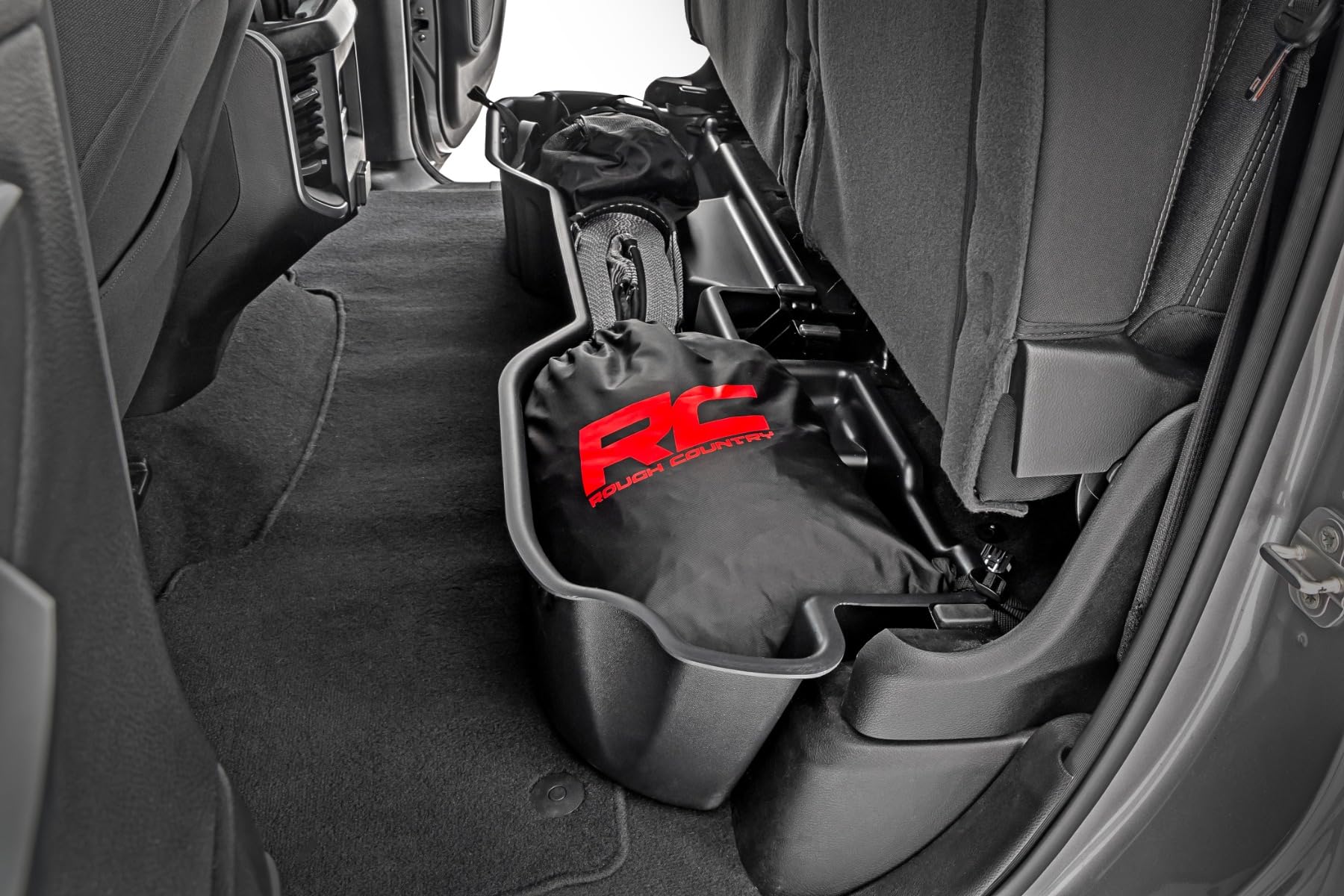 Rough Country Under Seat Storage Organizer for Ram 1500 Quad Cab (2019-2024) | Truck Bed Storage Solution for Tools, Gear & Accessories | Perfect for Road Trips, Camping & Work Sites