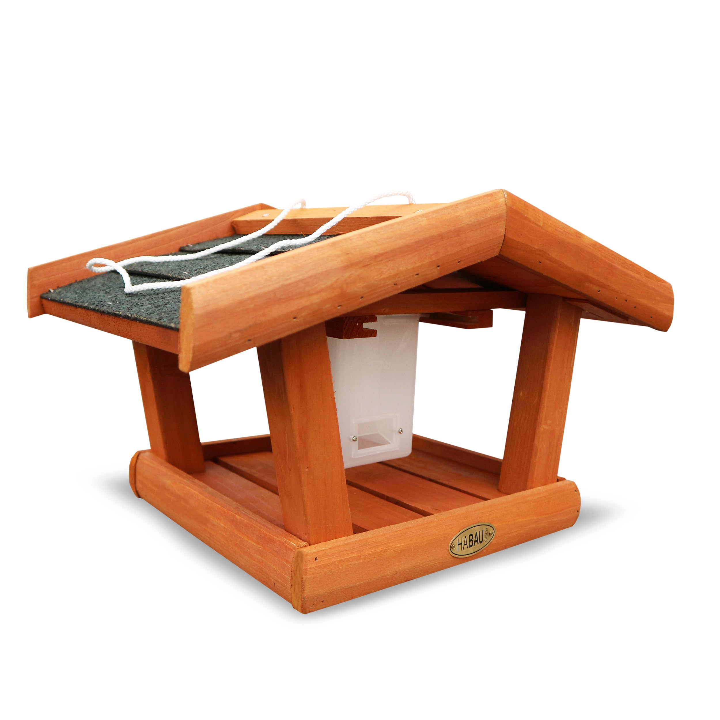 Song Thrush Bird House with Feed Dispenser - Weatherproof Wooden Bird Feeder for Outdoor Garden, Backyard & Patio - Attracts Wild Birds for Birdwatching & Nature Lovers