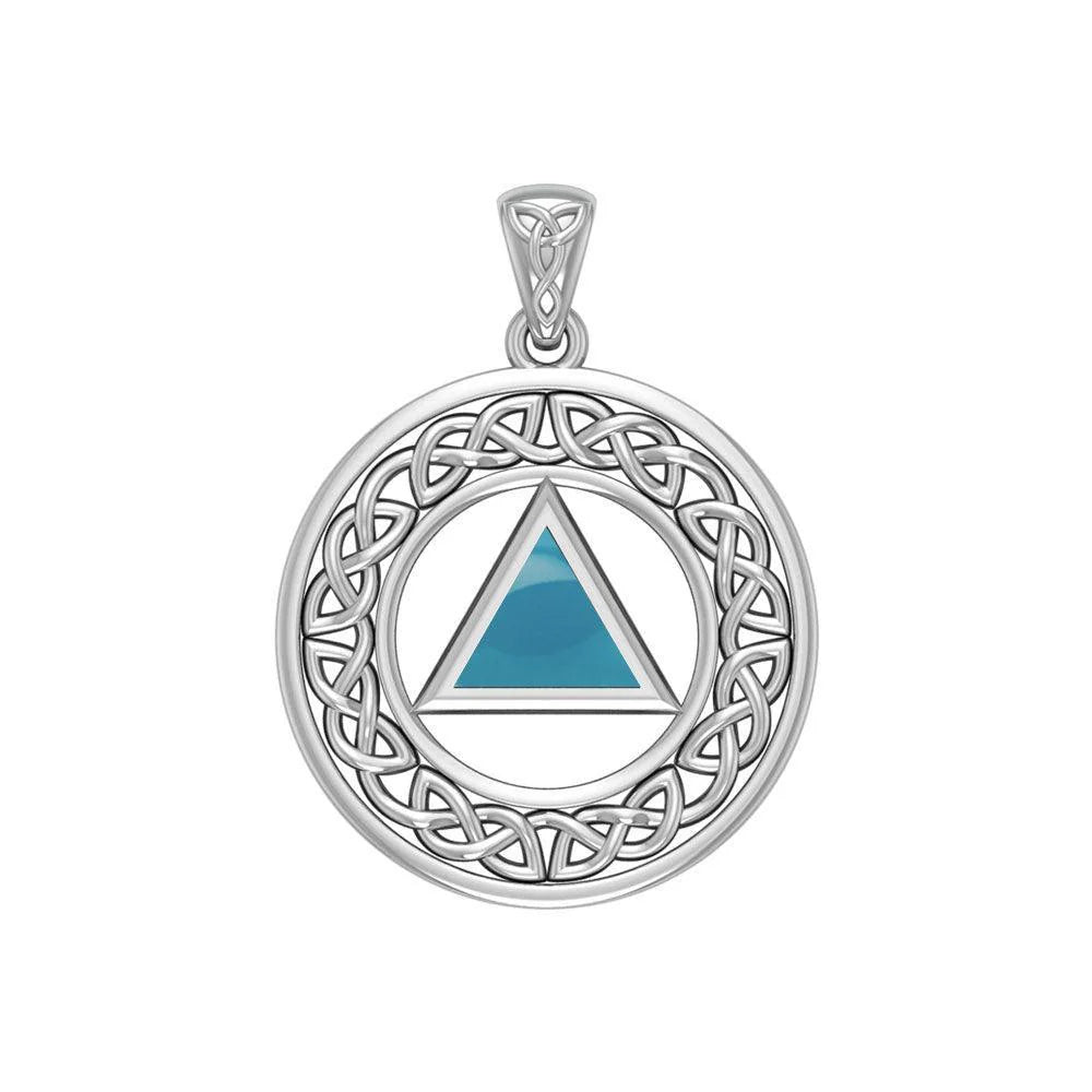 Celtic Sterling Silver AA Recovery Pendant - 925 Silver Sobriety Jewelry for Alcoholics Anonymous - Perfect for 12-Step Meetings & Addiction Recovery Support