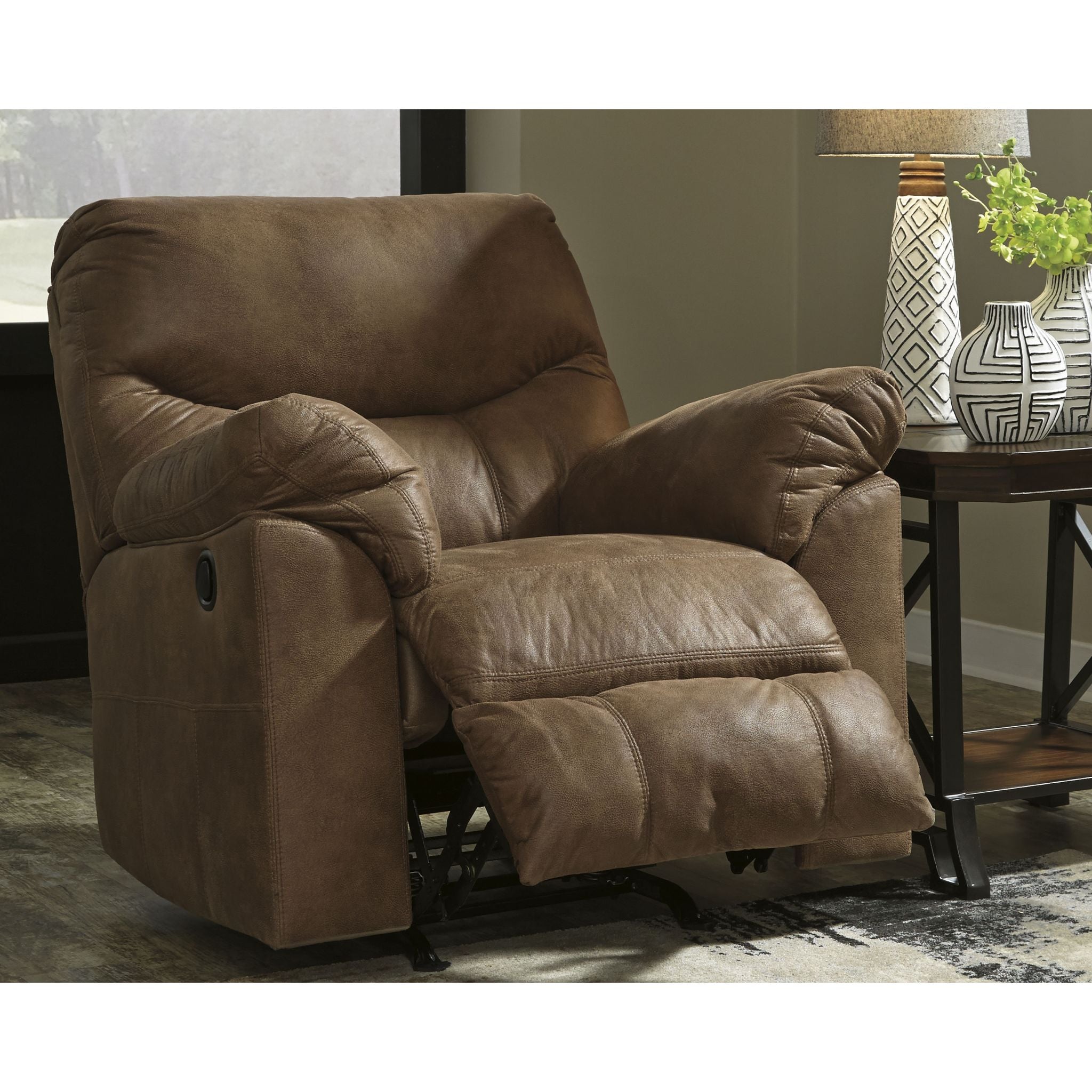 Boxberg Rocker Recliner Chair with Bark Fabric - Comfortable Rocking Recliner for Living Room, Nursery, or Bedroom - Perfect for Relaxing, Nursing, or Reading