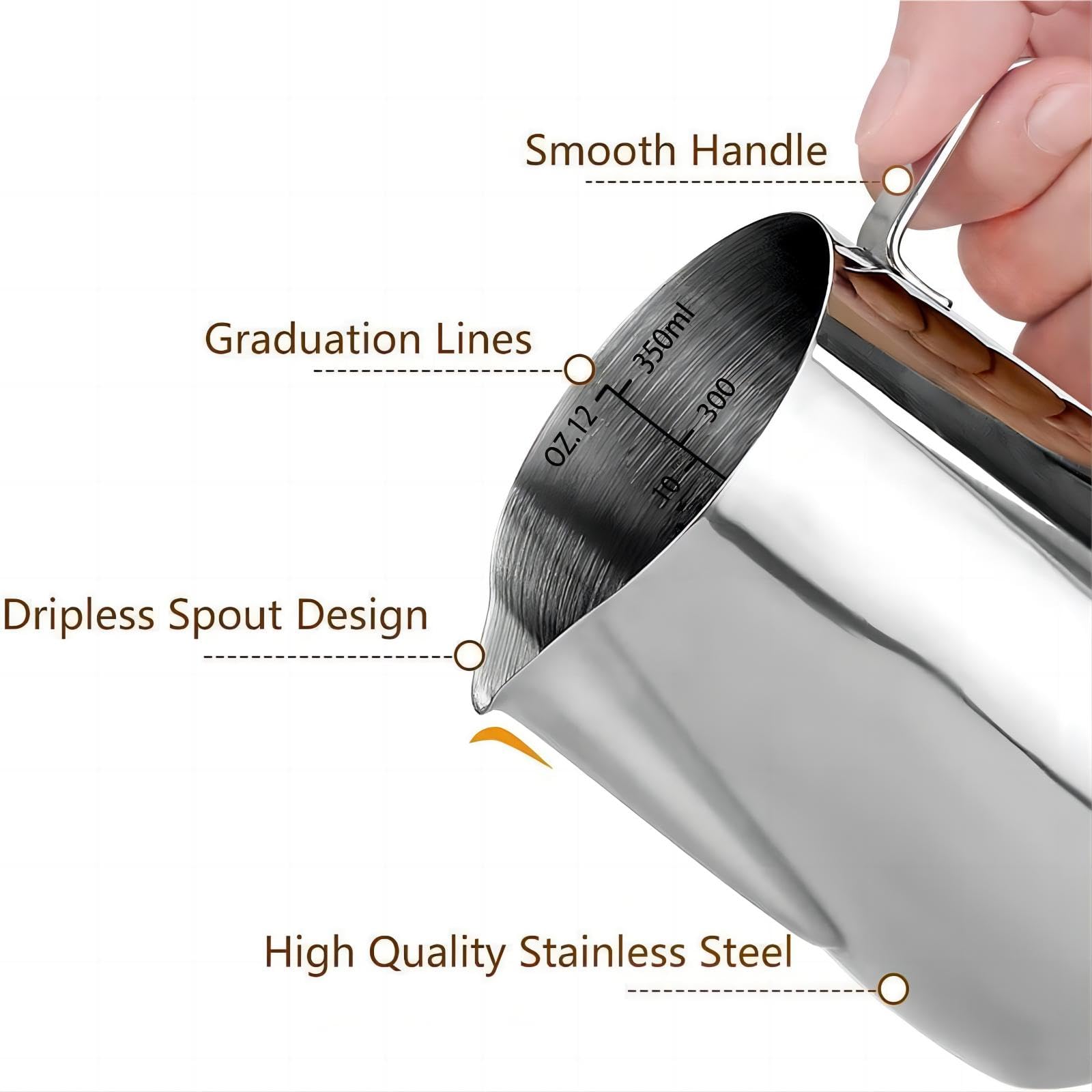 CHULUX Compact Espresso Machine with 12oz Stainless Steel Milk Pitcher - Perfect for Home Baristas & Small Coffee Shops