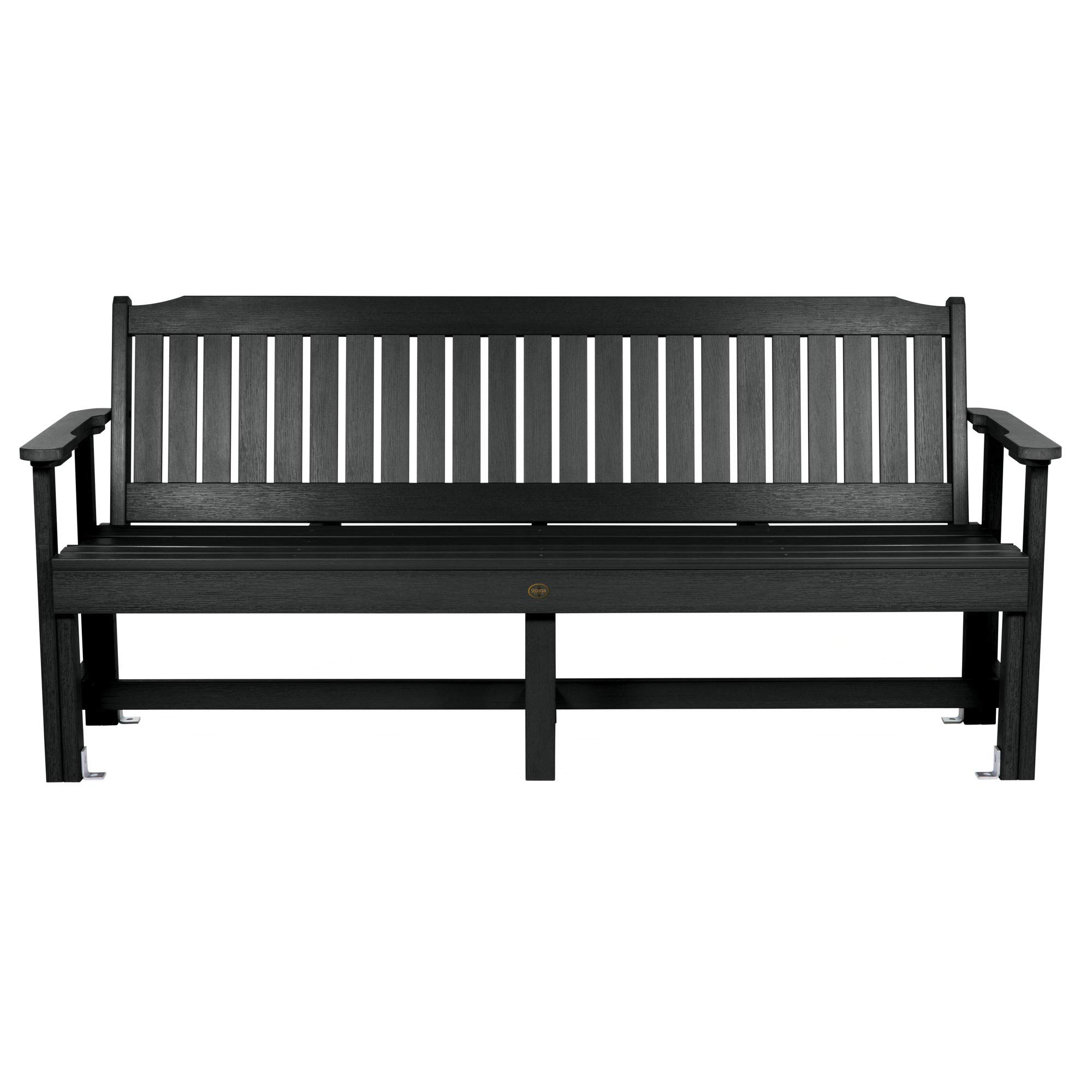 Sequoia Professional CM-BENSQ62-BKE 6-Foot Commercial Grade Exeter Garden Bench in Black - Perfect for Parks, Patios, and Outdoor Landscaping