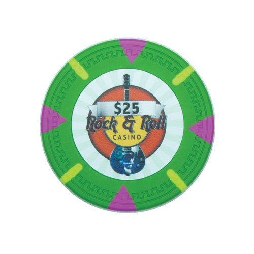 50-Piece Rock & Roll Themed 14g Clay Poker Chips Set - Casino Style Poker Chips for Home Games, Poker Nights & Casino-Themed Parties