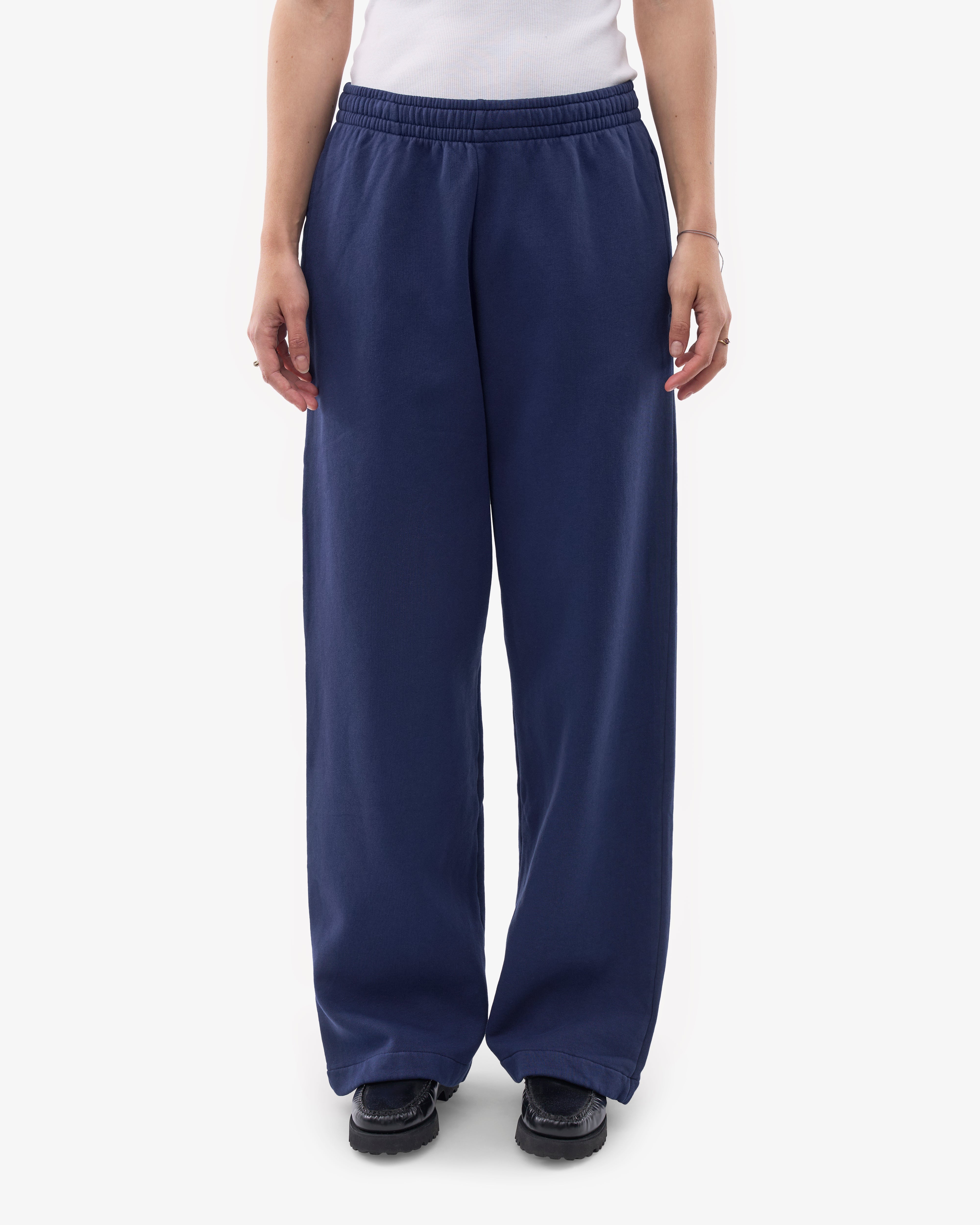 Organic Straight Leg Sweatpants for Women - Soft Comfortable Lounge Pants - Marine Blue Casual Joggers - Perfect for Yoga, Running & Home Relaxation