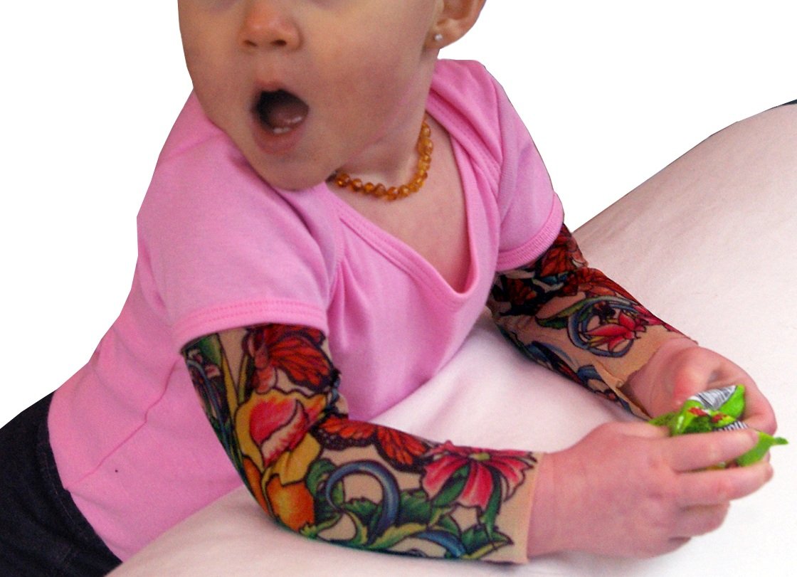 Wild Rose Baby Girls' Tattoo Sleeve Shirt with Butterfly Print - Pink Floral Fashion Top for Toddlers | Perfect for Birthday Parties, Photo Shoots & Casual Outings