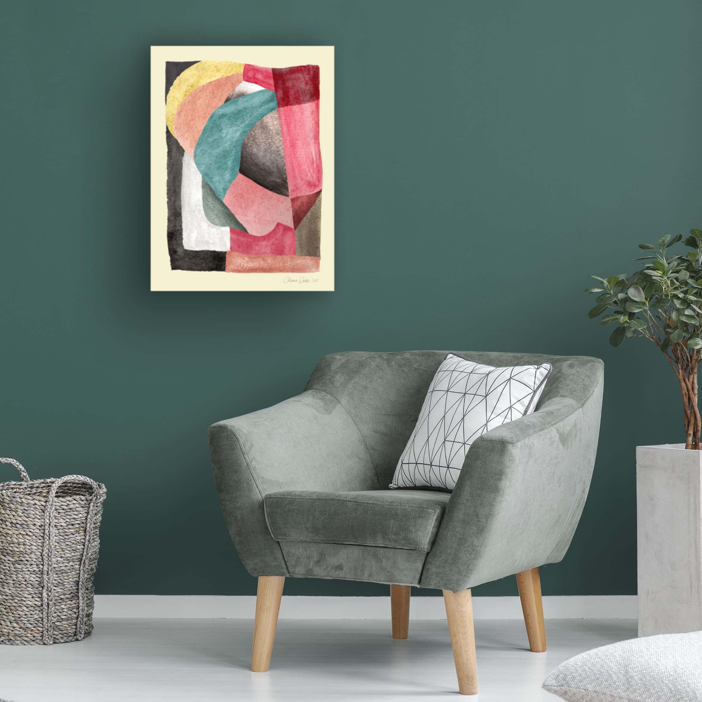 Trademark Fine Art 'Compose' Canvas Wall Art by Design Fabrikken - Modern Abstract Painting for Living Room, Bedroom & Office Decor