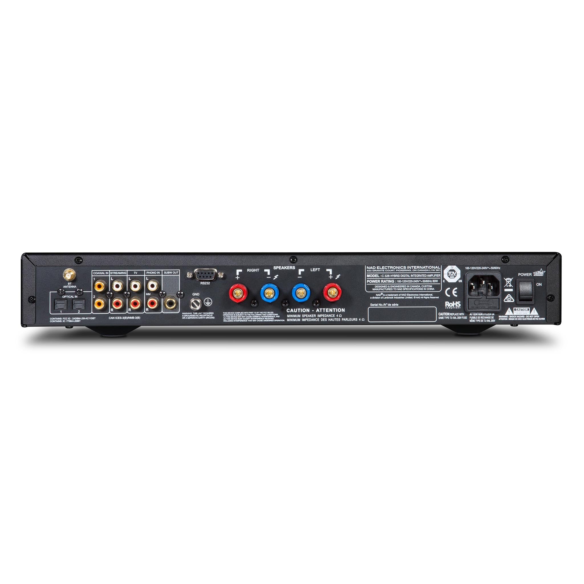 NAD C 328 Integrated Amplifier with Built-in DAC - High Fidelity Stereo Audio for Home Theater & Music Listening