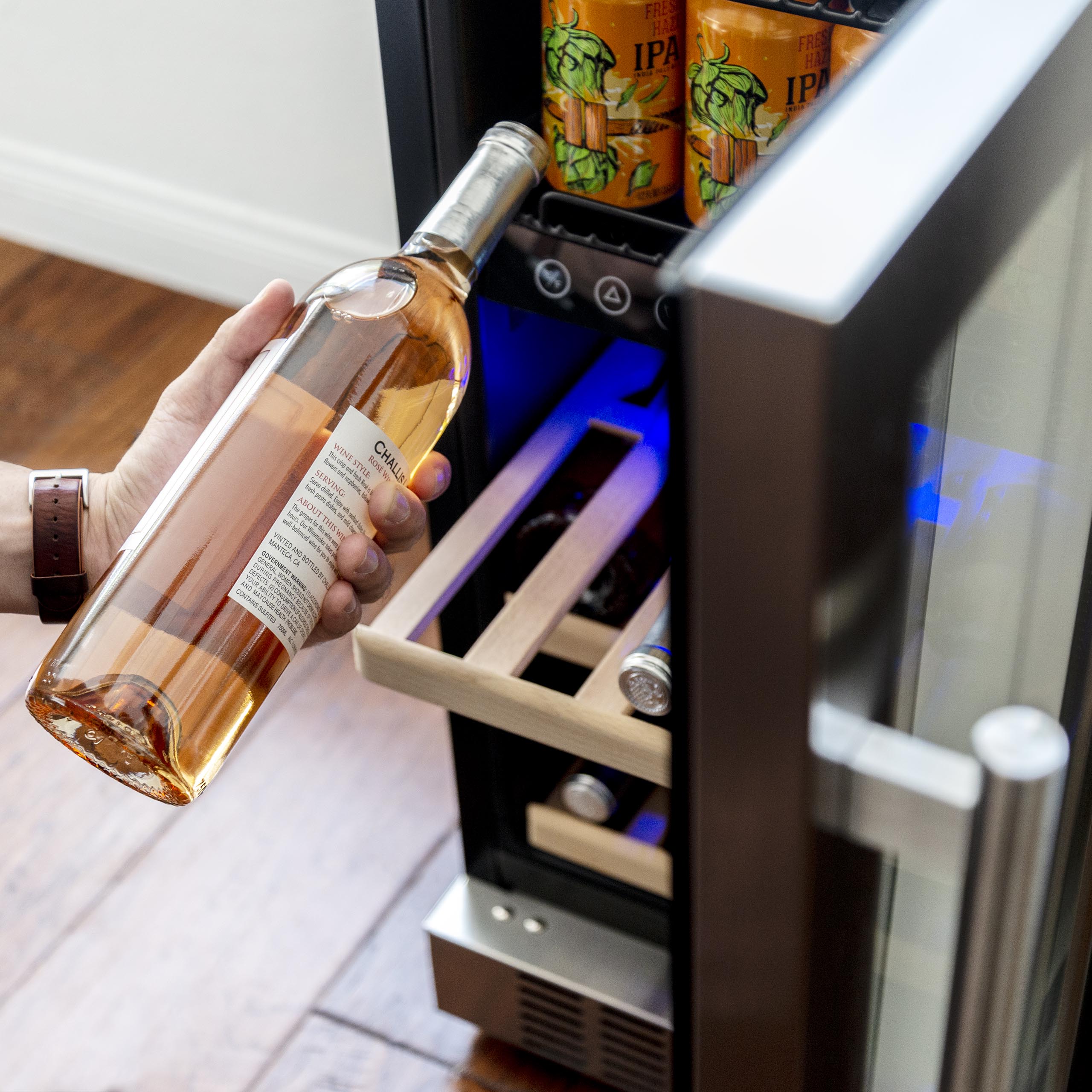 Newair® 48 Can 9 Bottle Built-in Dual Zone Beverage Refrigerator - Perfect for Home Bar, Office, or Man Cave Drinks Storage