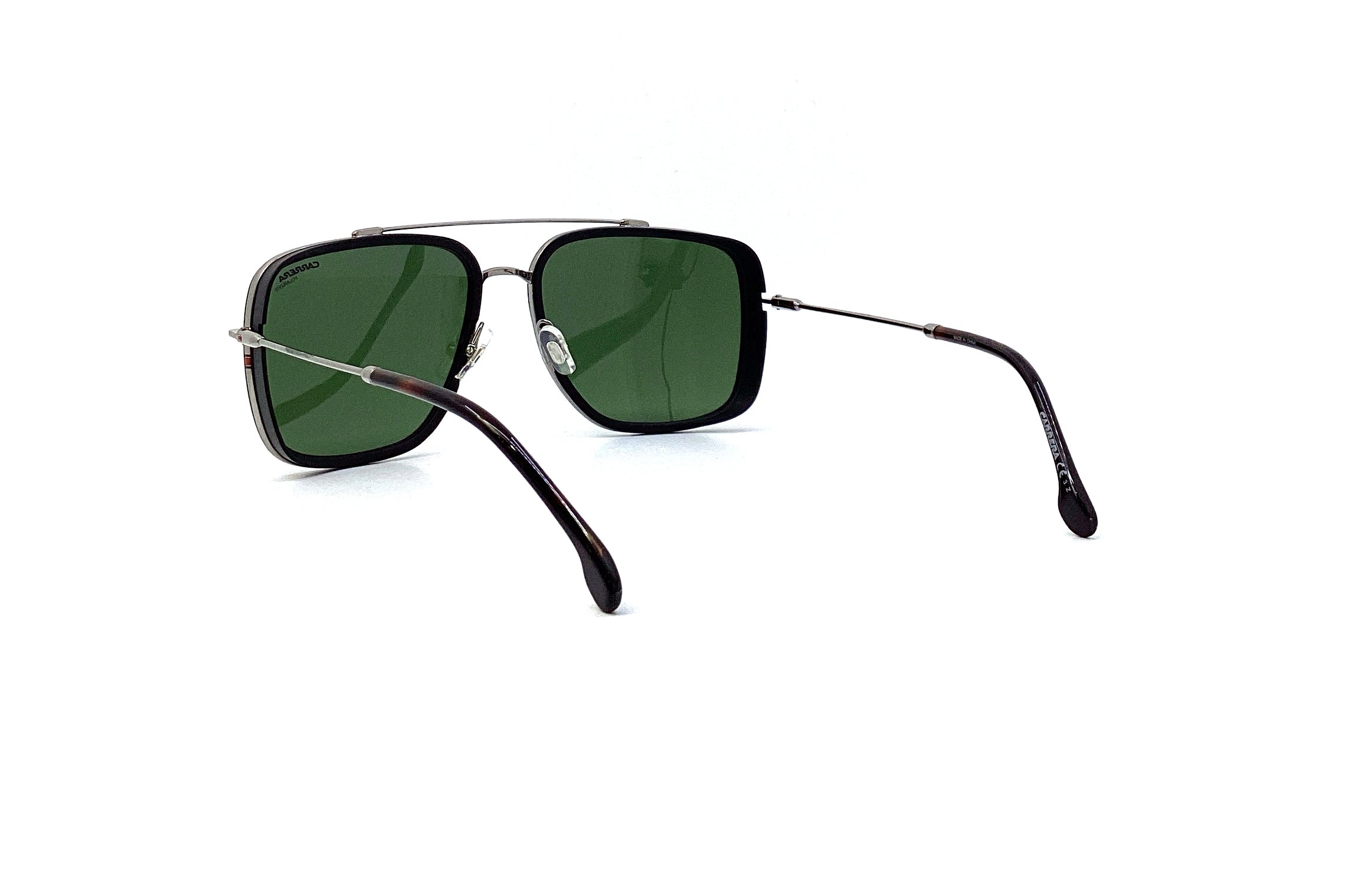Carrera 207/S Sunglasses - Polarized UV Protection for Men & Women - Stylish Black Aviator Sunglasses for Driving, Running, and Outdoor Activities