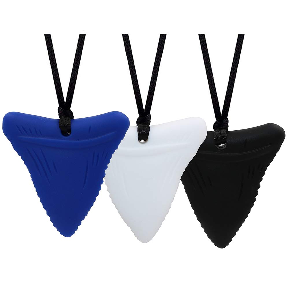 3 Pack Silicone Chewy Necklace for Sensory Kids - Autism, ADHD & Anxiety Relief Toys - Reduce Chewing & Fidgeting for Boys, Girls & Adults - Perfect for School, Travel & Stress Relief