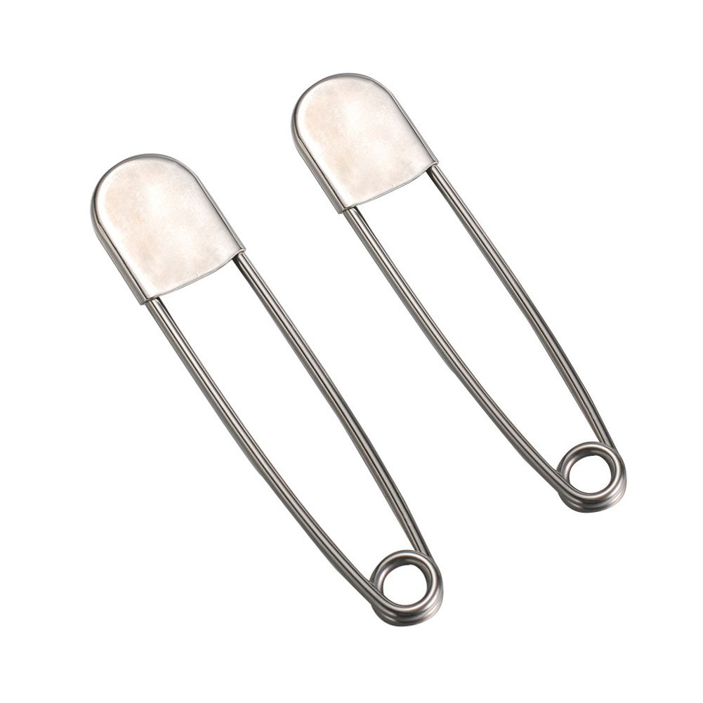 6-Piece Heavy Duty Stainless Steel Safety Pins - Extra Large Bulk Power Pins for Blankets, Skirts, Kilts, Sewing & Fashion Crafts - Perfect for DIY Projects, Home Decor, and Costume Making