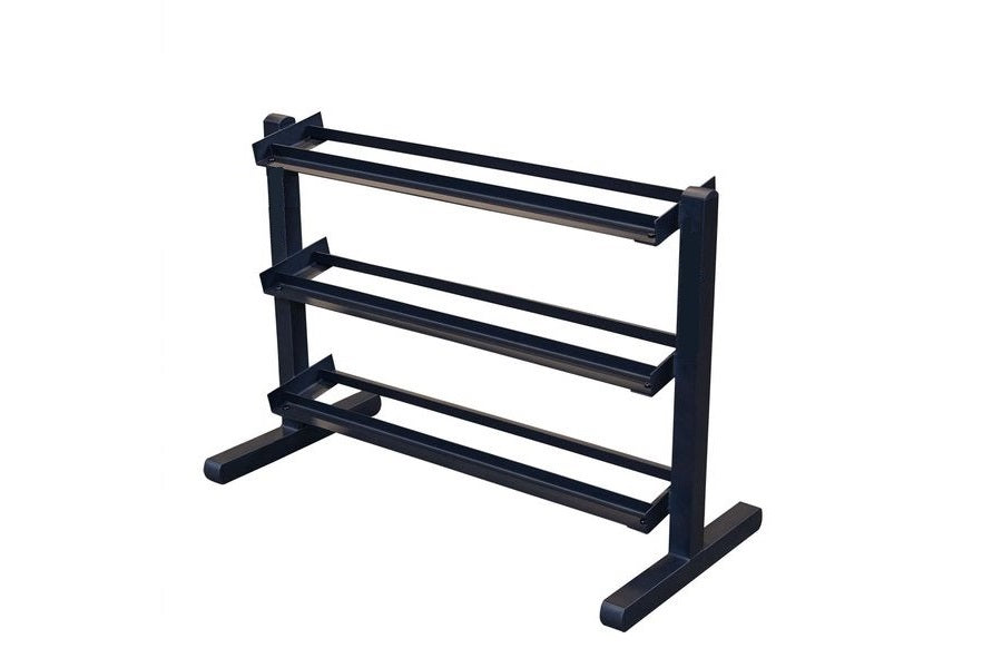 Body Solid 2 Tier & 3 Tier Adjustable Dumbbell Rack with Optional 3rd Tier - Heavy Duty Weight Rack for Home Gym & Fitness Training