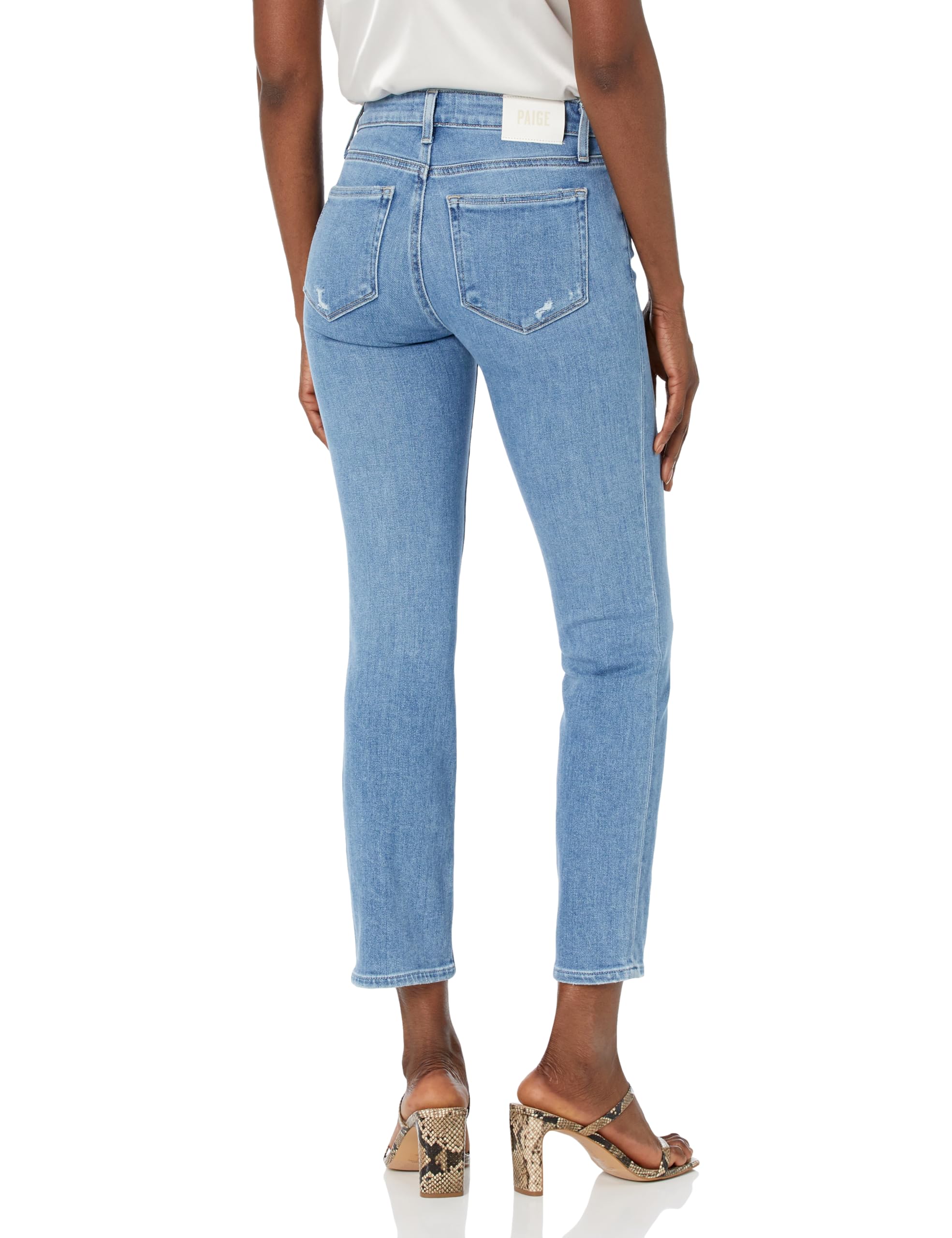 PAIGE Women's Amber Linear Coin Pocket Jeans - High Waisted Skinny Denim Pants for Work, Casual & Night Out