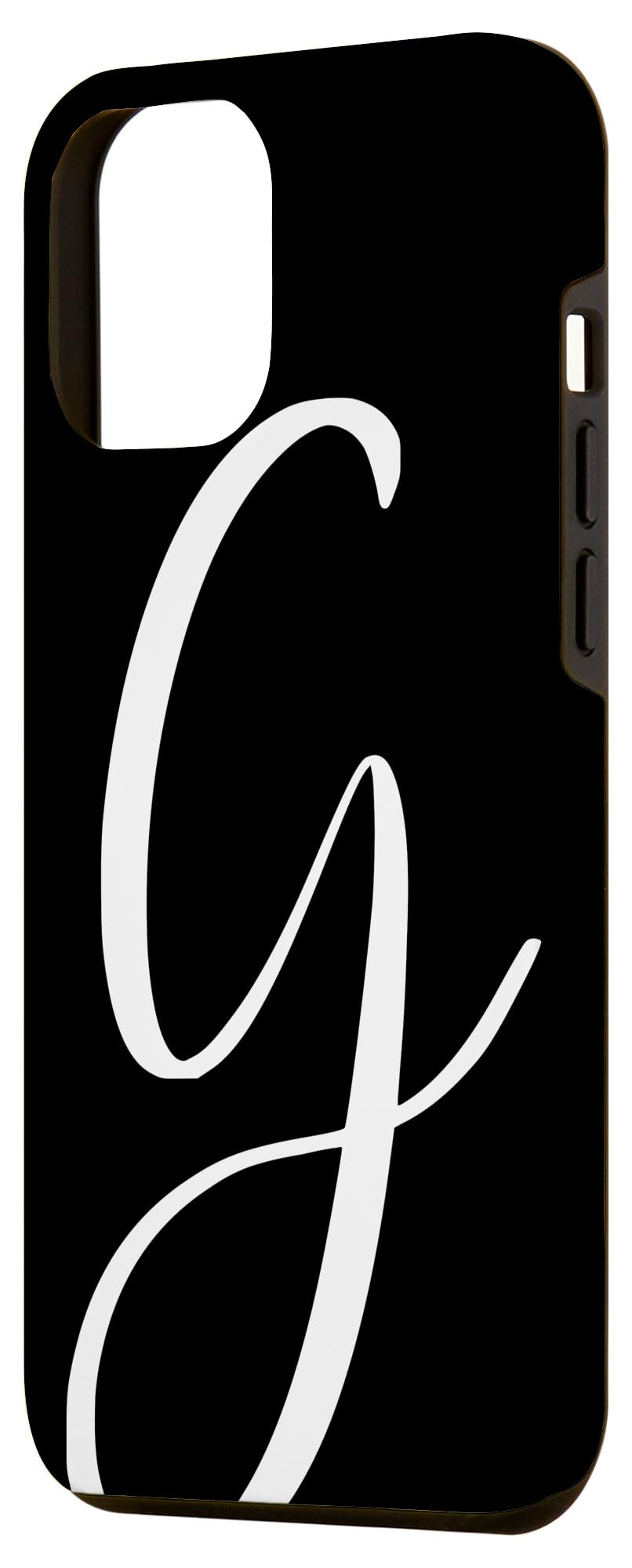 iPhone 12 Pro Max Monogram G Letter Initial Phone Case - Black & White Personalized Cover | Perfect Gift for Graduation, Birthday & Anniversary