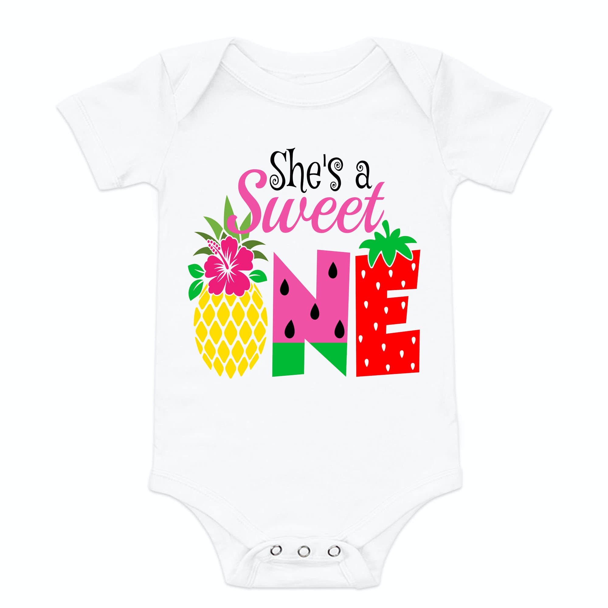 Fruit ONE Birthday Shirt for Girls - 1st Birthday Tutti Fruity Outfit, Fruit Theme Baby Girl's First Birthday Outfit (12 Months) - Perfect for Birthday Parties, Photo Shoots & Special Celebrations