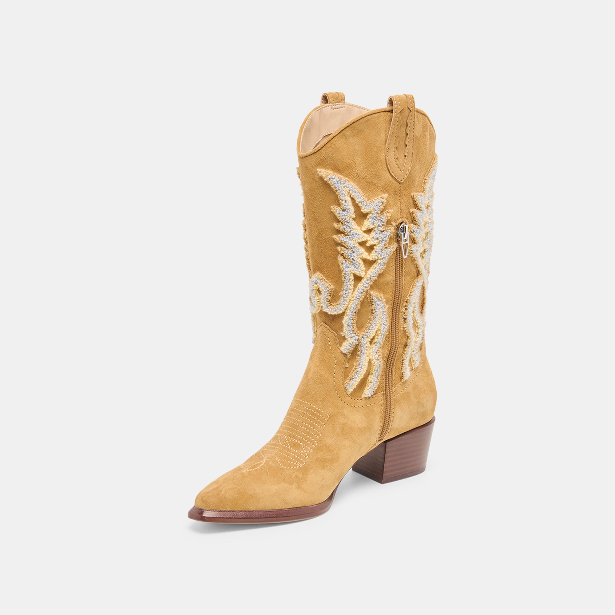 VILA Women's Caramel Suede Boots - Comfortable Ankle Booties for Fall & Winter Fashion | Perfect for Casual Outfits, Office Wear & Date Nights