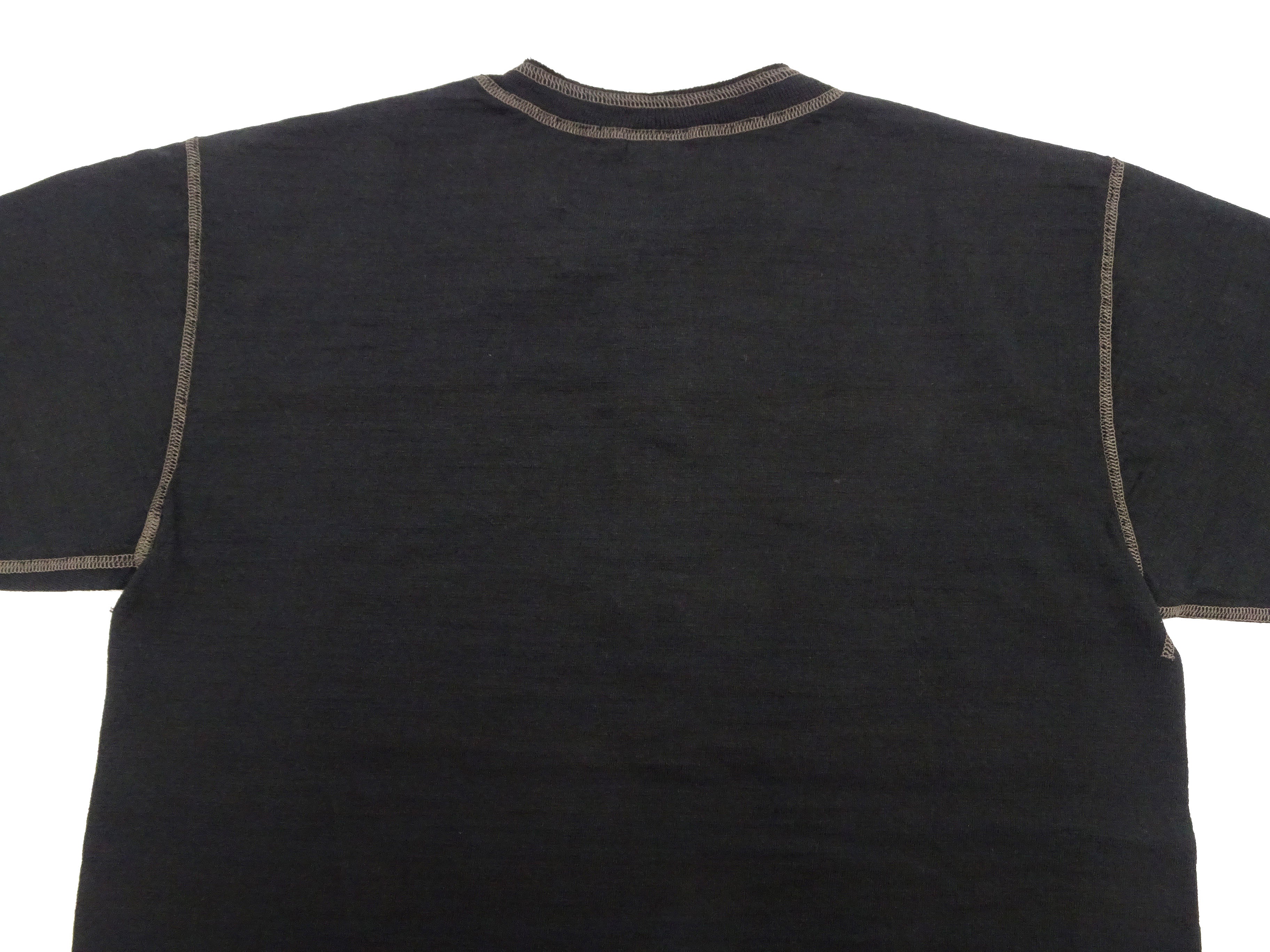 Buzz Rickson Men's Henley Short Sleeve T-Shirt - Loopwheeled Slub Yarn Tee - Premium Cotton Crew Neck Shirt (BR79192-119, Black) - Casual Wear & Everyday Outfits