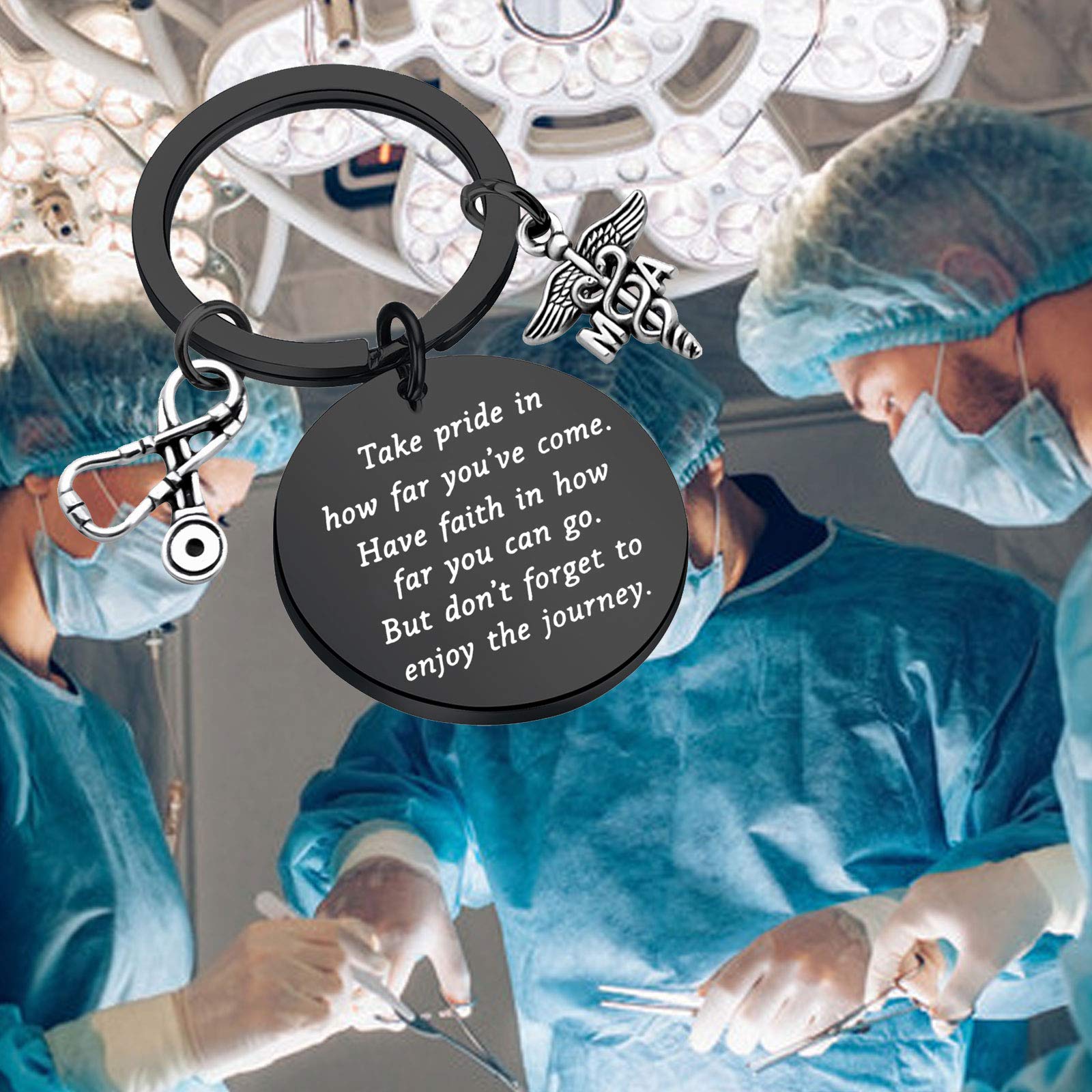 FUSTMW Medical Assistant Graduation Gift - Engraved MA Keychain for Nursing Students & Healthcare Professionals - Perfect for Graduation, Appreciation Gifts & Clinical Work