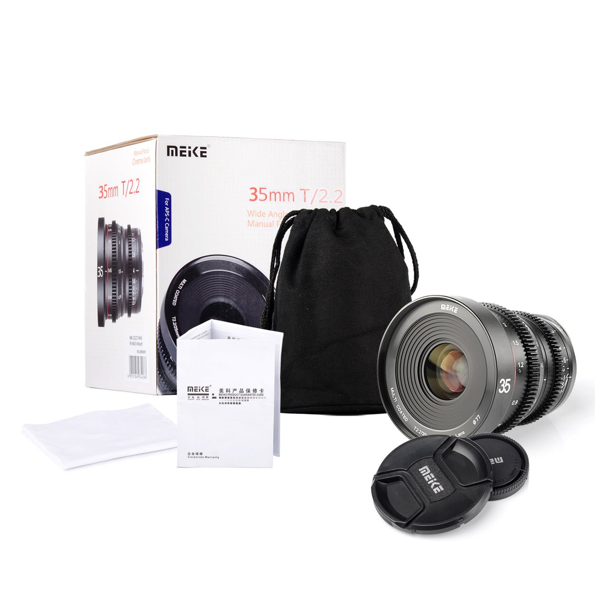 Meike 35mm T2.2 Full Frame Cine Prime Lens for Sony E Mount - Professional Cinema Lens for Filmmaking, Videography & Photography - Perfect for Short Films, Interviews & Low Light Shooting