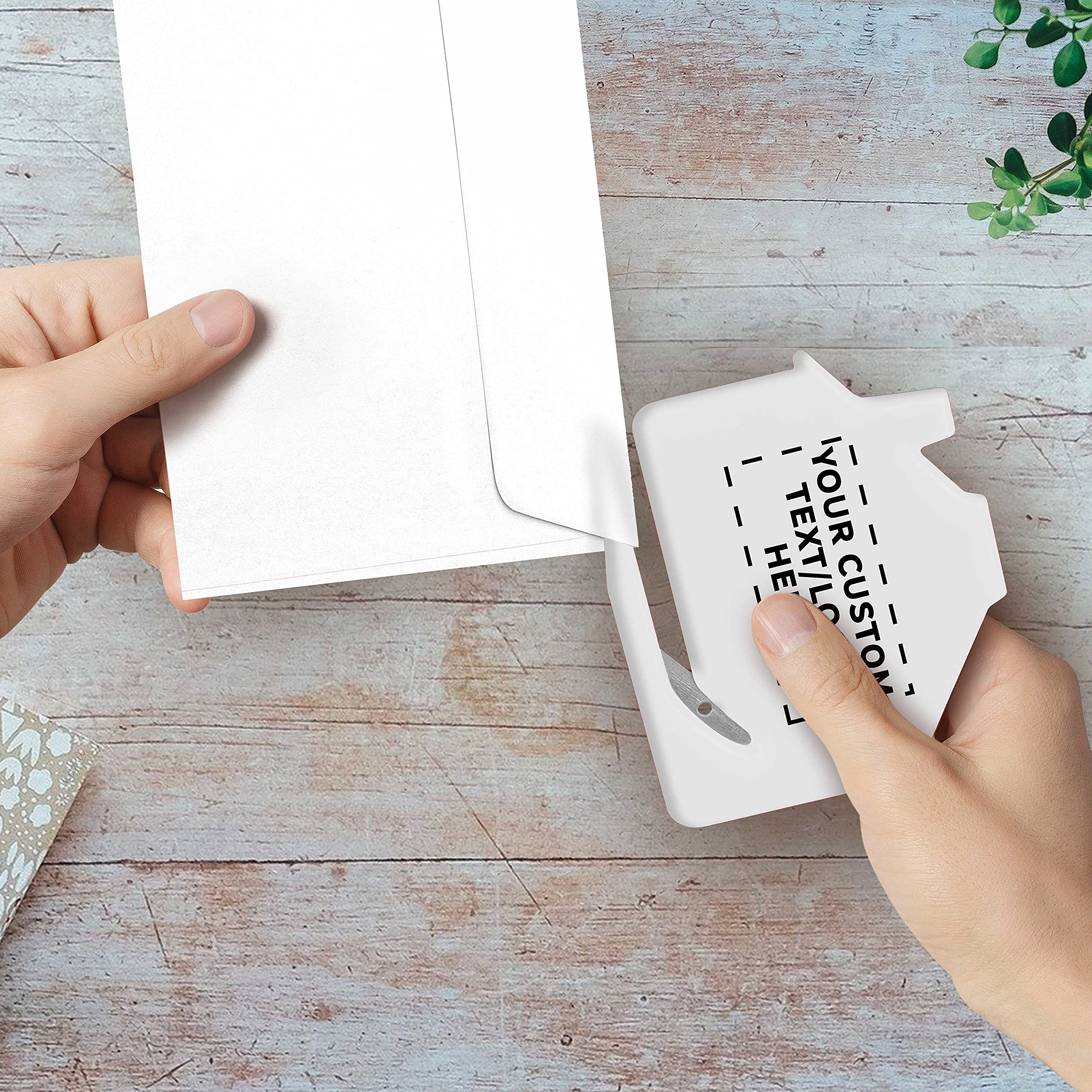 50-Piece Custom Engraved Letter Opener Set - Bulk Personalized Office & Home Supplies - White - Ideal for Gifts, Weddings, and Corporate Events