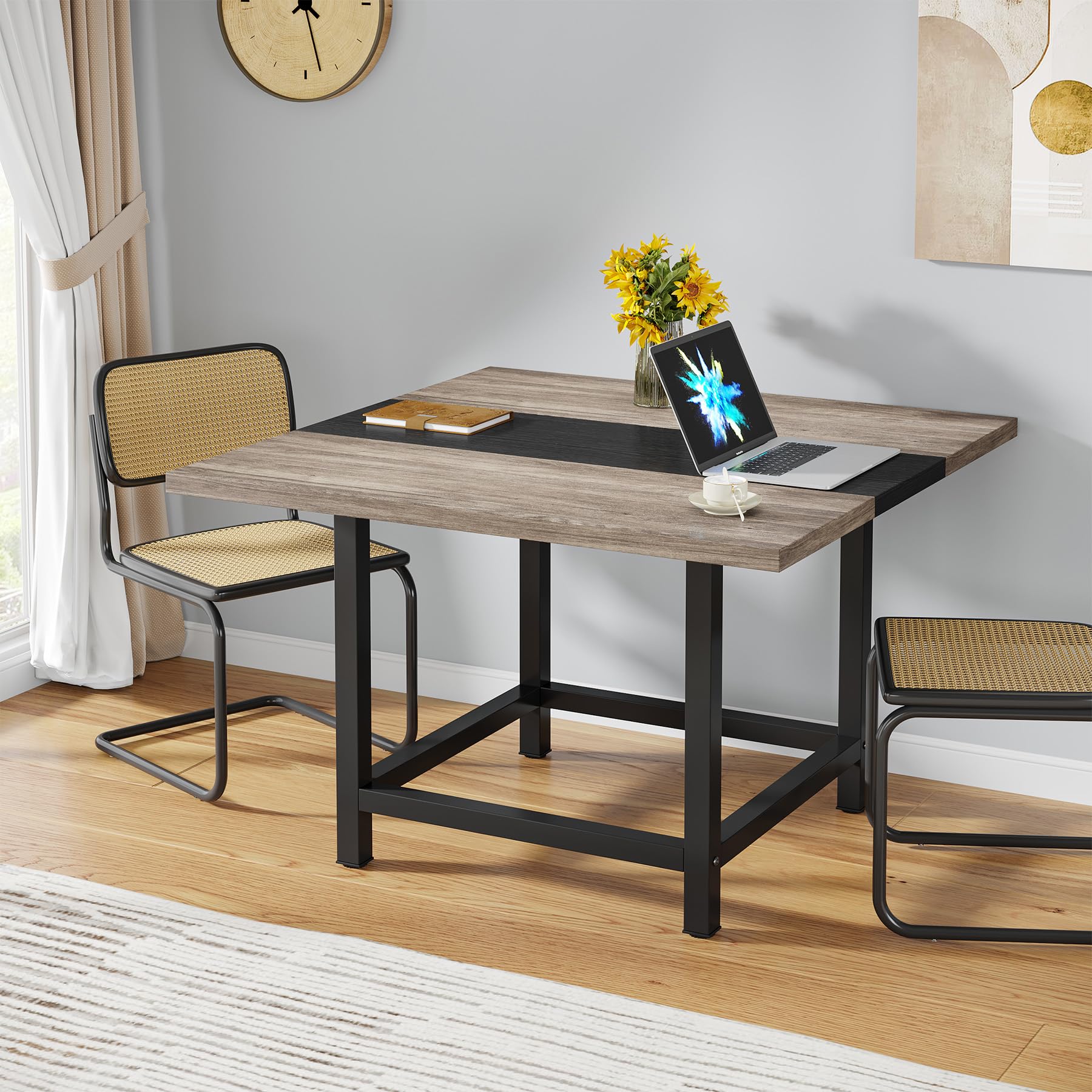 Tribesigns 6.5 Ft Rustic Wood Conference Table - 78.74