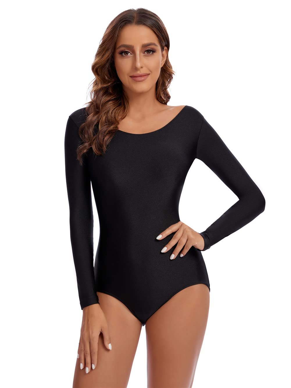 Women's Long Sleeve Leotard Ballet Dance Costume - Stretchable Ballet Bodysuit for Dance Class, Performance & Practice - Perfect for Ballet, Jazz, Contemporary & Gymnastics