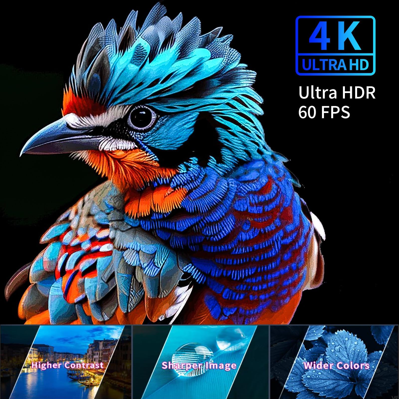 JIFAR 4K Projector with 5G WiFi & Bluetooth - 1100ANSI Outdoor Movie Projector for 450