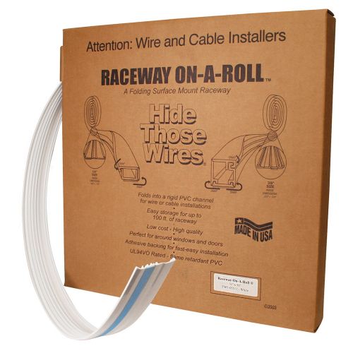 Raceway on a Roll Cable Management System - Self-Adhesive Wire Organizer for Home & Office - Perfect for TV, Computer & Desk Cable Management
