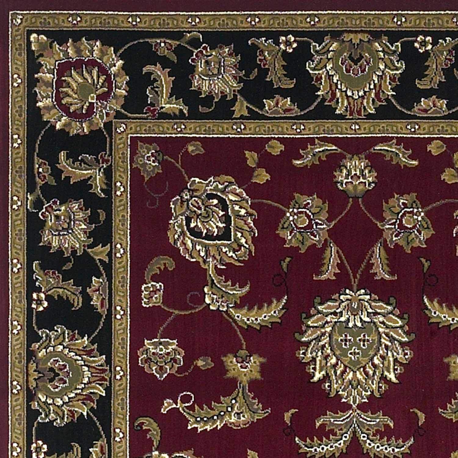 HomeRoots 7' x 10' Polypropylene Area Rug - Red or Black - Soft & Durable - Perfect for Living Room, Bedroom or Office Decor