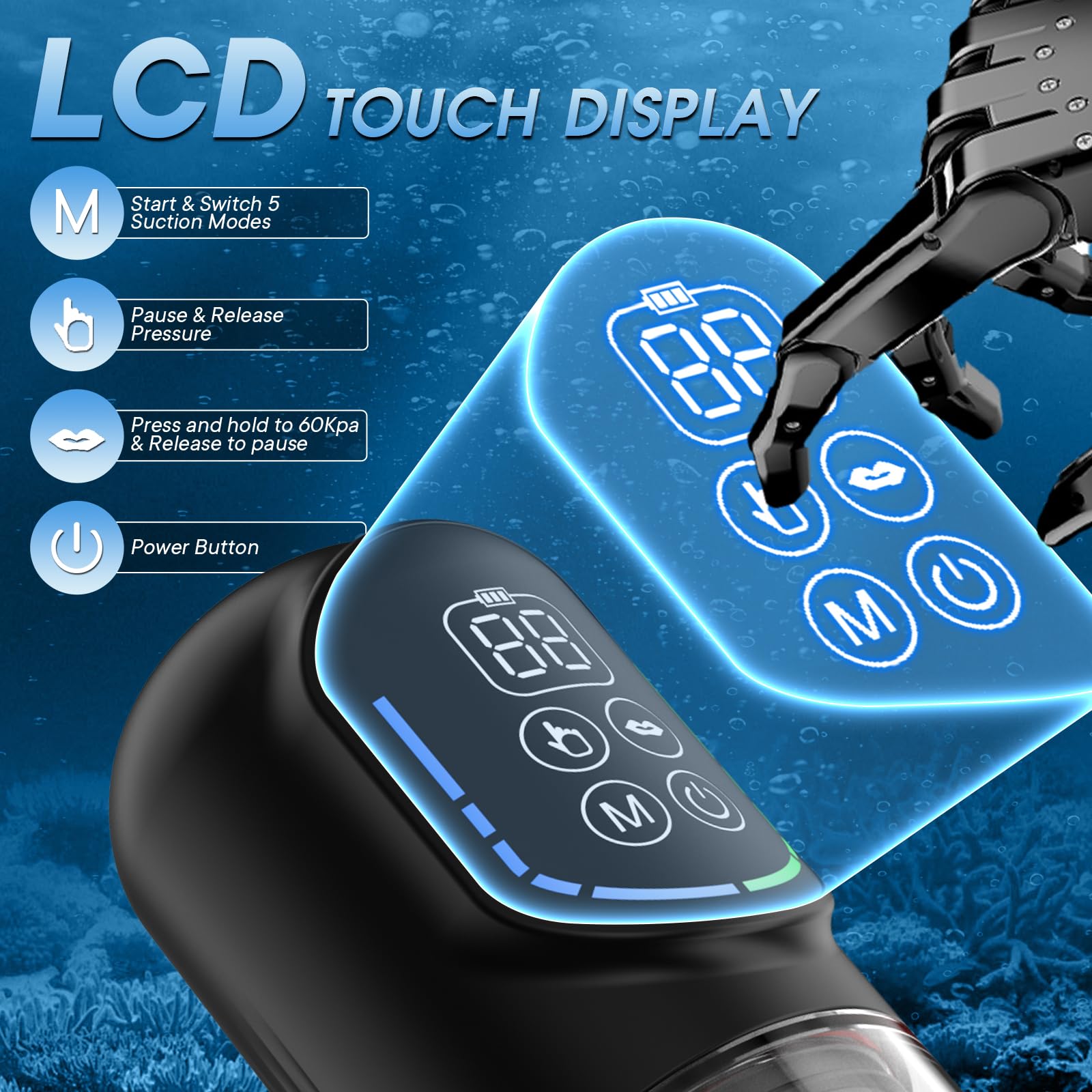 Electric Penis Pump for Men - Automatic Male Masturbator with 5 Suction & 6 Training Modes, Adult Sex Toy for Erection Enhancement & Penis Enlargement, Includes Pocket Pussy & Cock Ring - Perfect for Solo Play, Couples Fun & Discreet Adult Pleasure