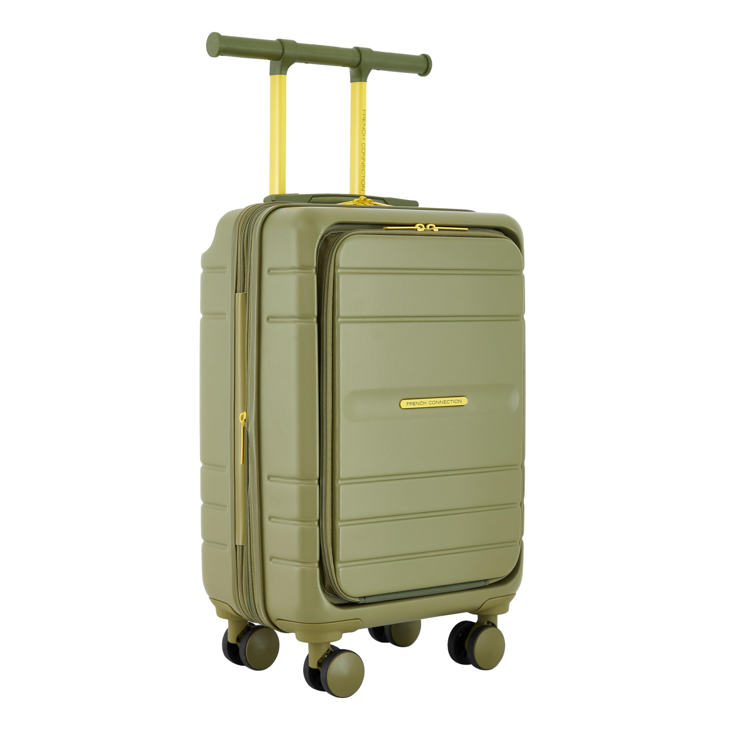 French Connection 2-Piece Trunk Luggage Set in Sage Green - Lightweight Spinner Suitcase for Travel, Vacation & Business Trips