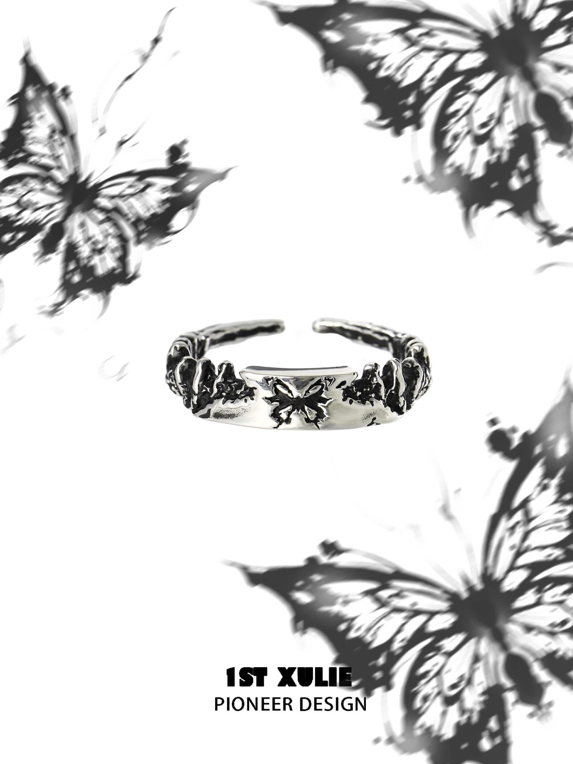 Whiterfly S925 Sterling Silver Butterfly Ring for Women - Elegant Dainty Jewelry Gift for Her - Perfect for Valentine's Day, Anniversary & Everyday Wear