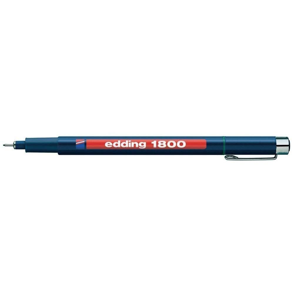EDDING 1800 PROFIPEN Pigment Liner FINELINER Drawing Pen - 0.7mm Fine Tip Green Marker for Sketching, Calligraphy & Technical Drawing | Perfect for Artists, Architects & Designers