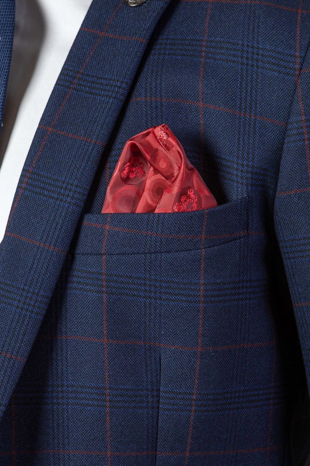 Marc Darcy Edinson Navy Check Blazer for Men - Slim Fit Business Casual Jacket - Perfect for Office, Weddings & Formal Events