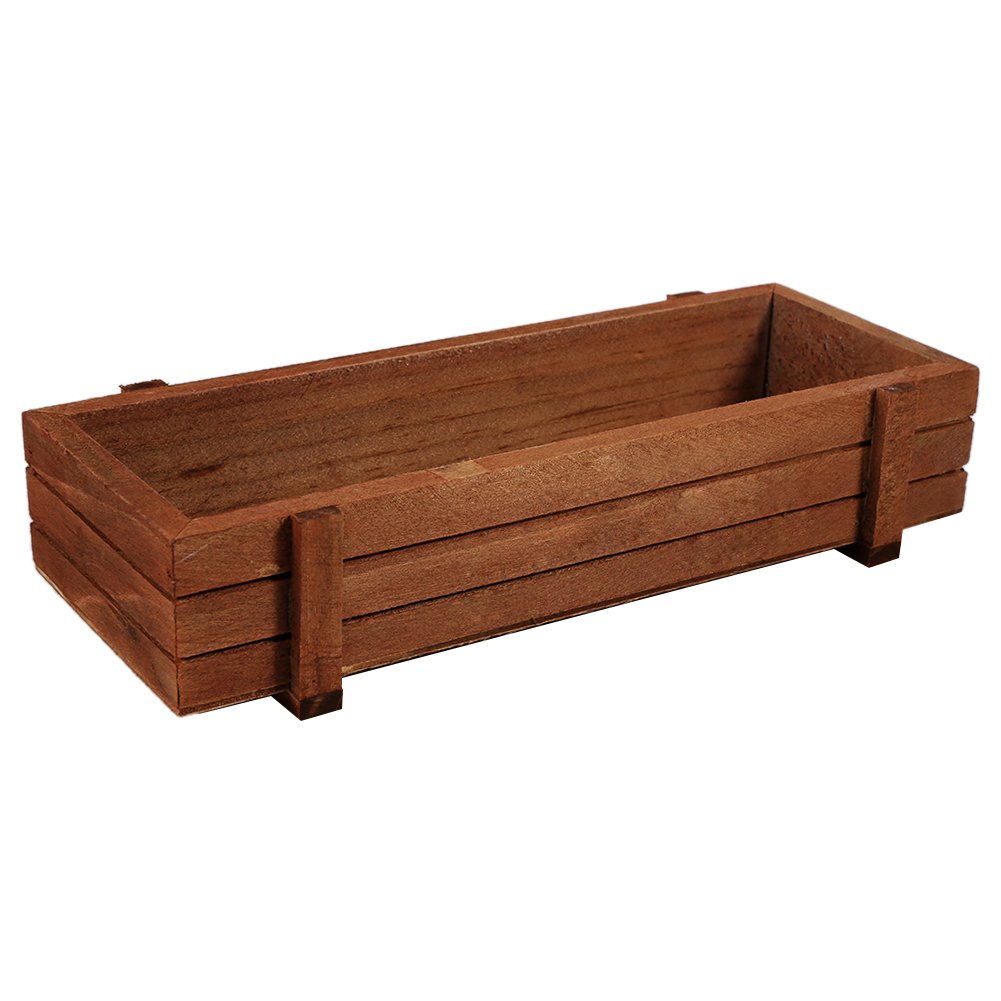 Haofy Wooden Planter Box - Rectangle Flower Pot for Succulents, Herbs & Garden Plants | Rustic Countryside Style Wooden Trough for Patio, Balcony & Outdoor Decor | Perfect for Gardening, Snack Storage & Home Organization