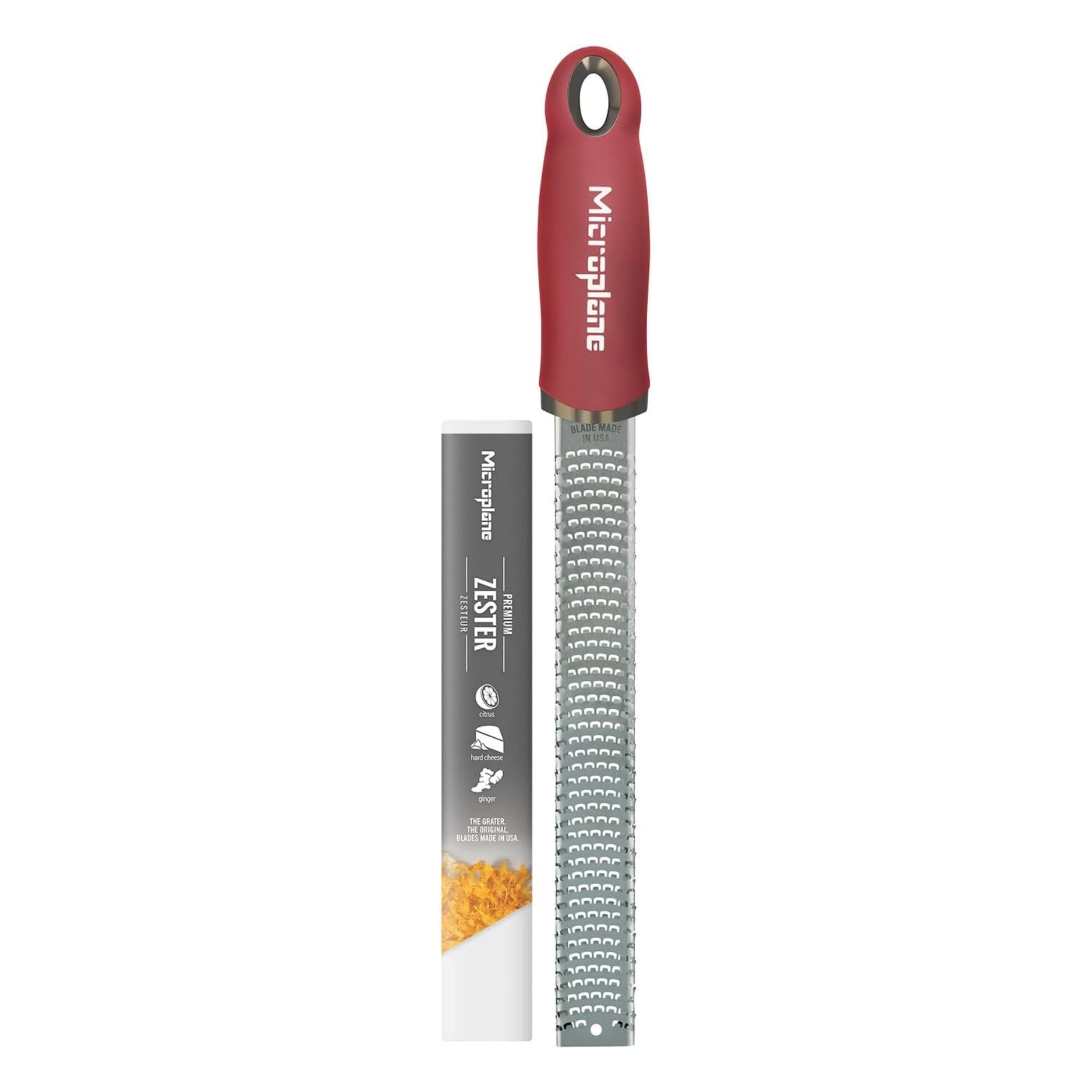 Premium Microplane Zester Grater - Ultra Sharp Stainless Steel Blade for Citrus, Cheese & Chocolate - Perfect for Baking, Cooking & Garnishing