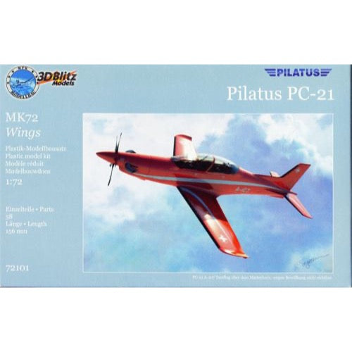 1/72 Pilatus PC-21 Plastic Model Kit - 3D Blitz 72101 with Authentic Australian Decals | Perfect for Aviation Enthusiasts & Scale Model Collectors