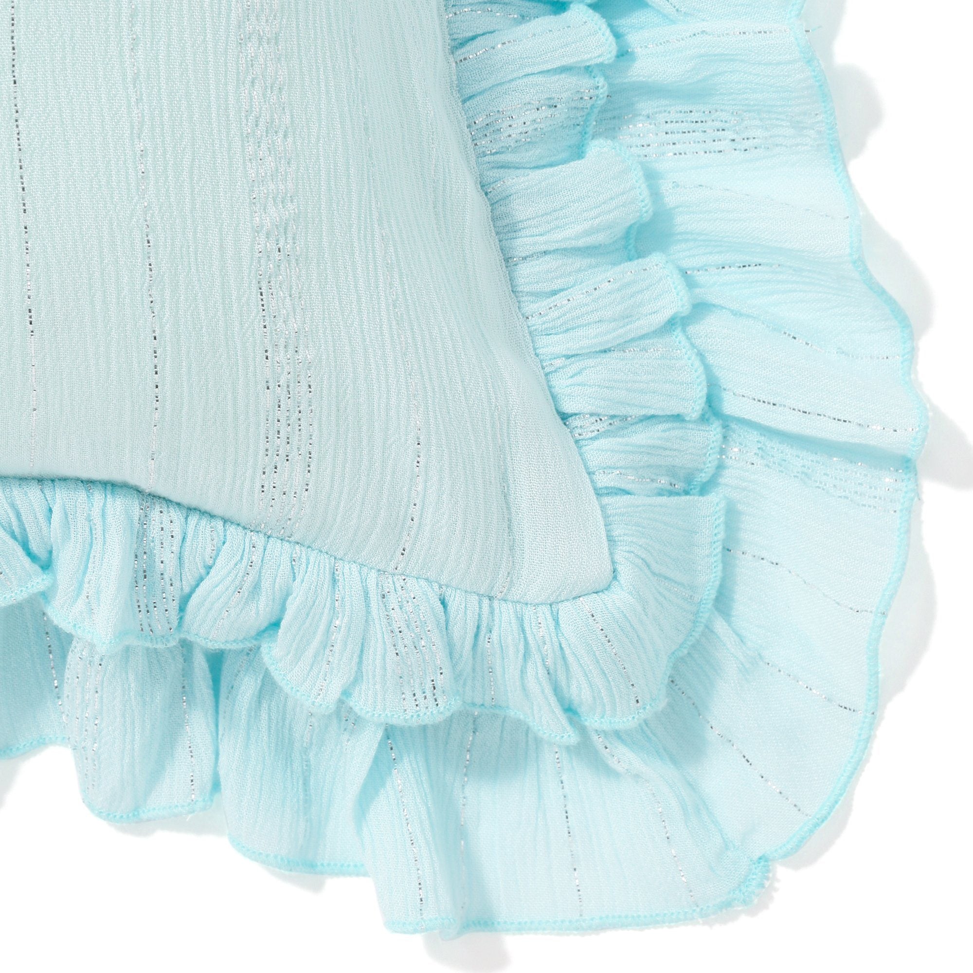 Frill G Cushion Cover 45x45cm Light Blue - Soft Decorative Pillow Case for Sofa, Bed, Living Room & Home Decor