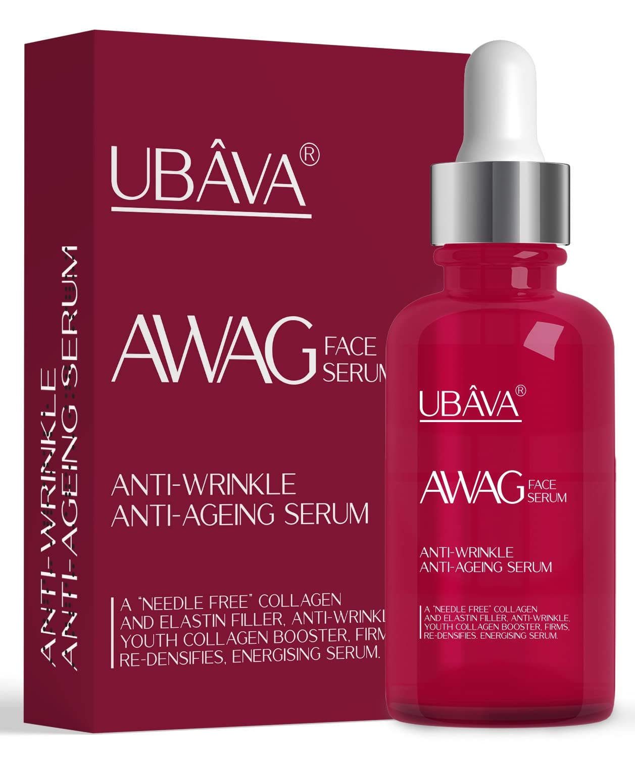 UBÂVA-AWAG Anti-Wrinkle & Anti-Aging Face Serum with Vegan Neodermyl - Award-Winning Formula for Youthful Skin | Day & Night Moisturizing Treatment for Fine Lines & Wrinkles