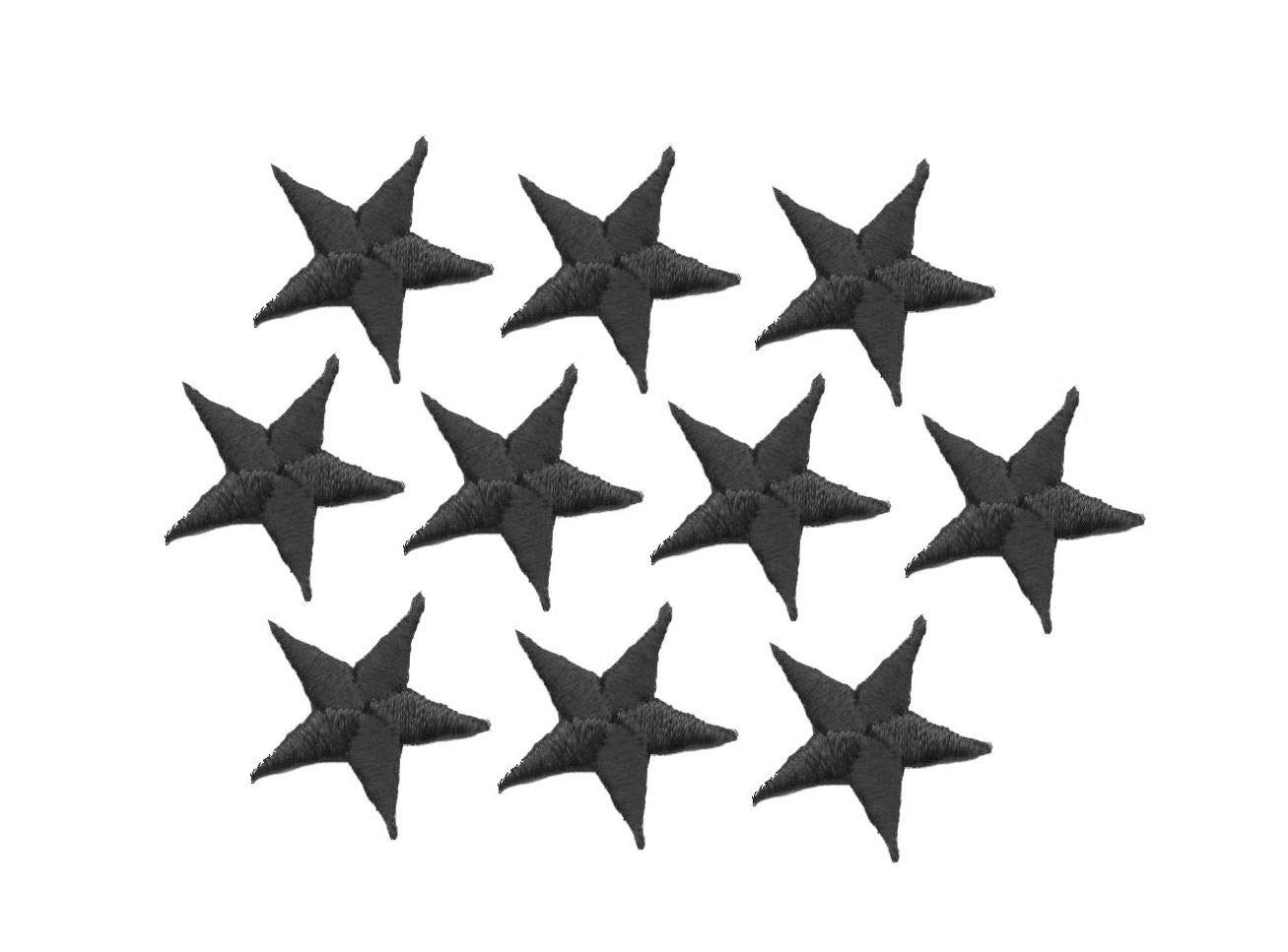 5/8 Inch Black Embroidered Iron On Patches - 10 Pieces - Perfect for DIY Crafts, Jackets, Backpacks & Denim Customization