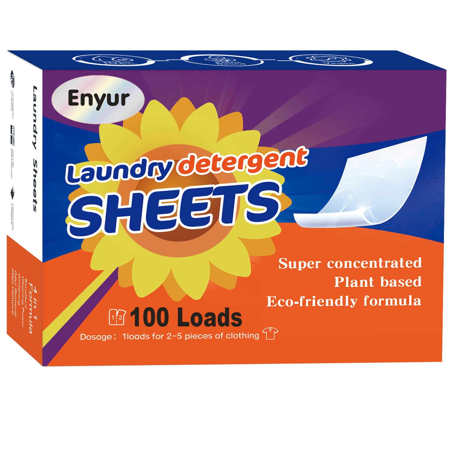 Eco-Friendly Laundry Detergent Sheets - Plant-Based Formula, Fresh Scent, 1 Pack (60 Loads) | Biodegradable & Convenient for Travel, Gym, Dorms & Home Use