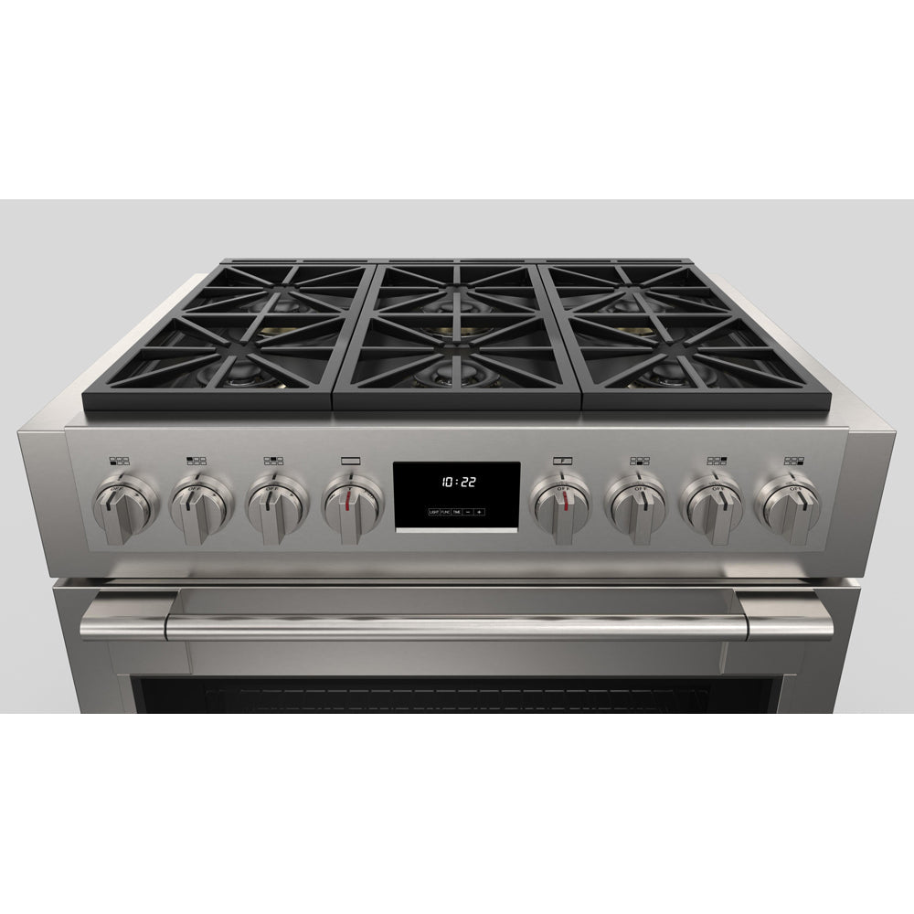 Fulgor Milano 36 Inch 600 Series Pro All Gas Range with 6 Burners - Stainless Steel Commercial Style Stove (Model F6PGR366S2) for Professional Kitchens & Home Chefs