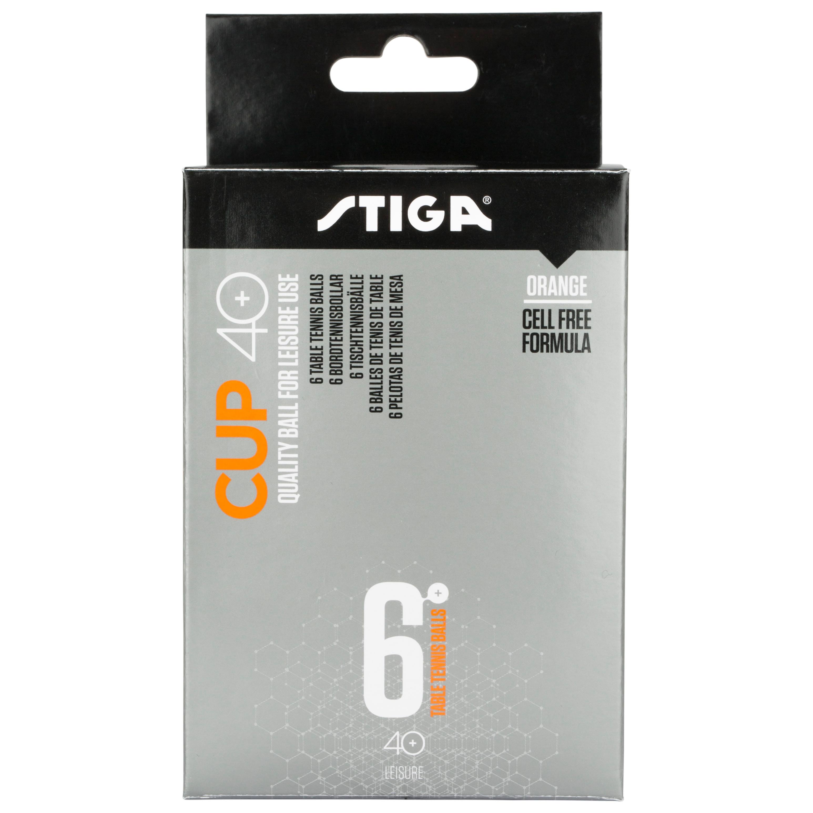 Premium Stiga Cup 40+ 6-Pack Orange Table Tennis Balls - Professional Tournament Grade Ping Pong Balls for Competitive Play & Training Sessions