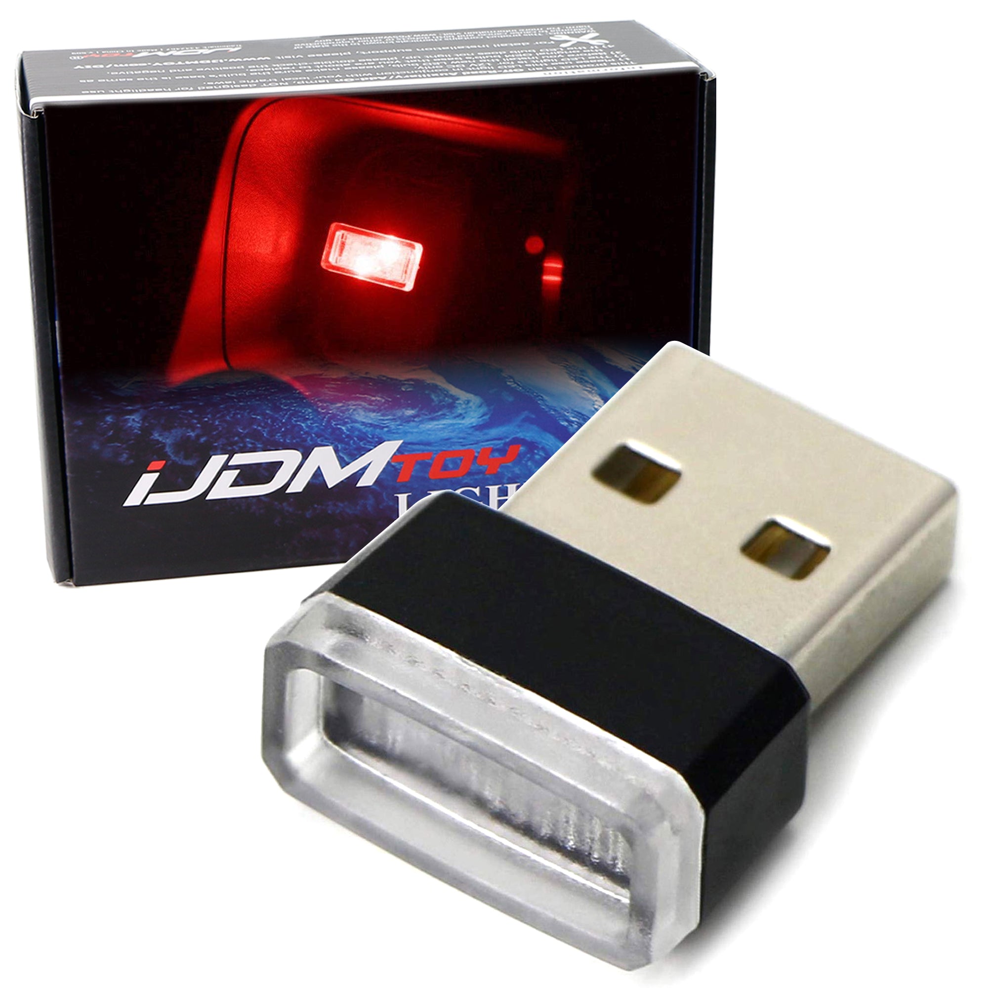 Brilliant Red USB Mini LED Car Interior Ambient Lighting Kit - Enhance Your Car's Atmosphere for Night Driving & Customization