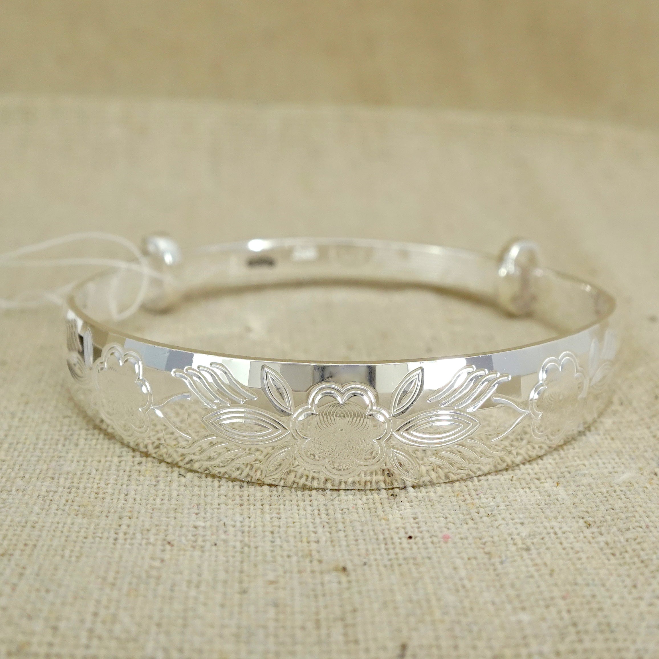 Sterling Silver Bangle Bracelet for Women - Elegant & Durable 925 Silver Jewelry - Perfect for Weddings, Parties & Everyday Wear