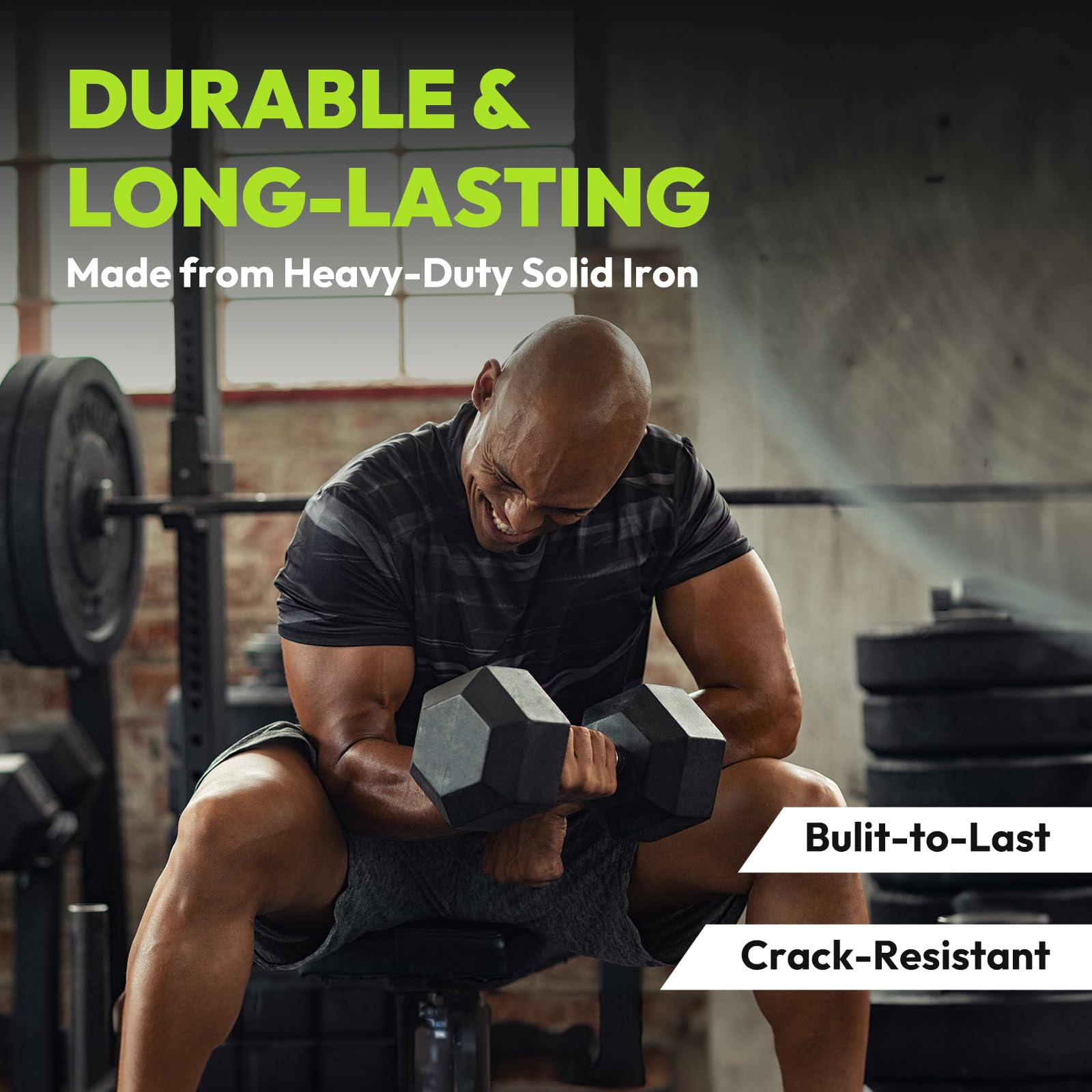 Hex Dumbbell Set 2.5-400 lb - Rubber Encased Exercise Dumbbells for Strength Training & Fitness - Pair of Hand Weights for Home Gym, CrossFit, and Weightlifting Workouts