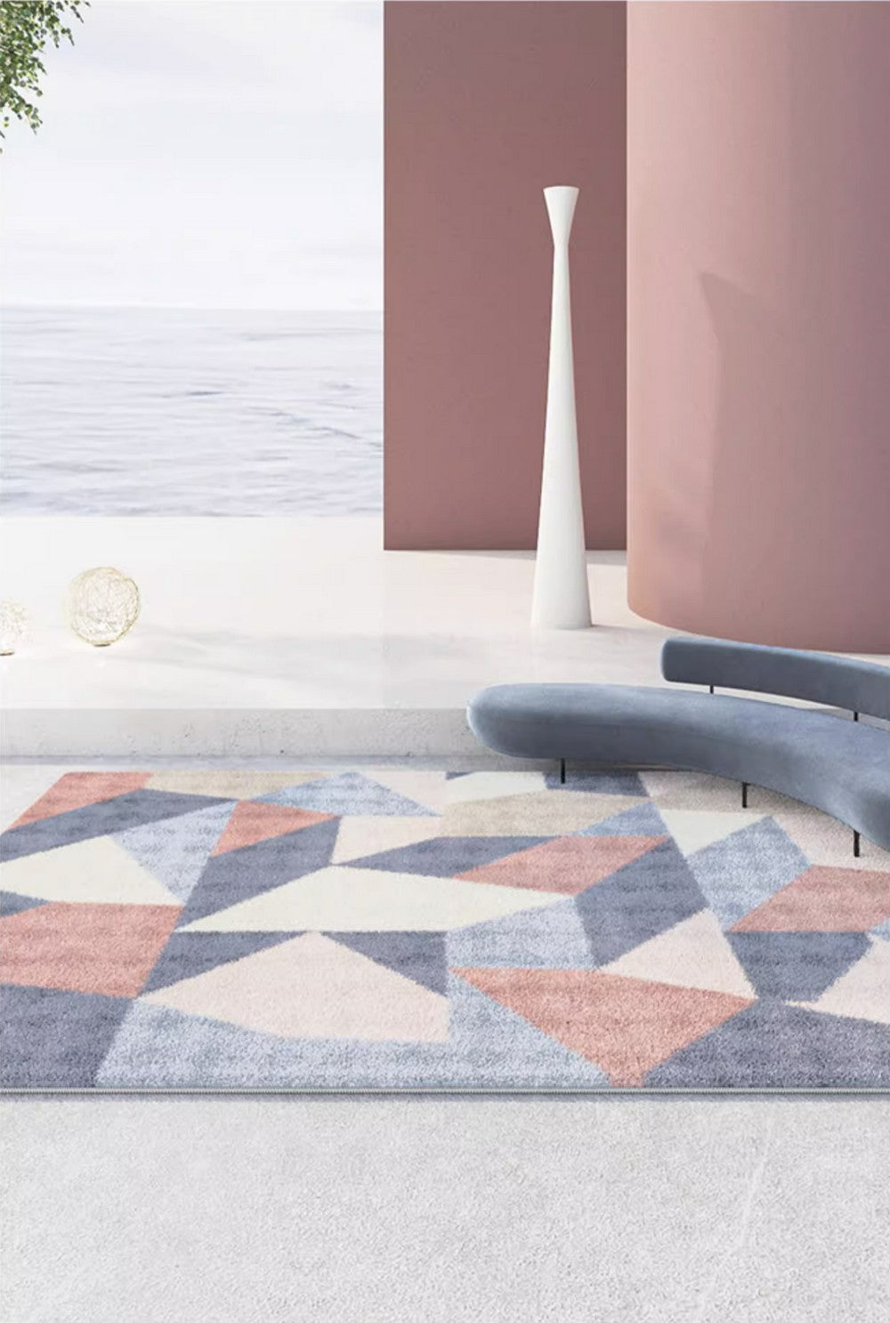 Modern Geometric Area Rugs - Large Contemporary Floor Carpet for Bedroom, Living Room & Dining Room - Non-Slip Soft Home Decor Rug for Cozy Interior Design
