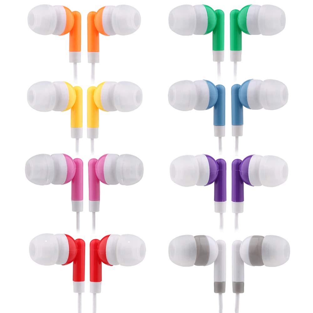 Wholesale Bulk Kids Earbuds Headphones - 200 Pack Multi-Colored Disposable Earphones Individually Bagged for School, Classroom & Library Use - Perfect for Students, Teachers & Educational Institutions