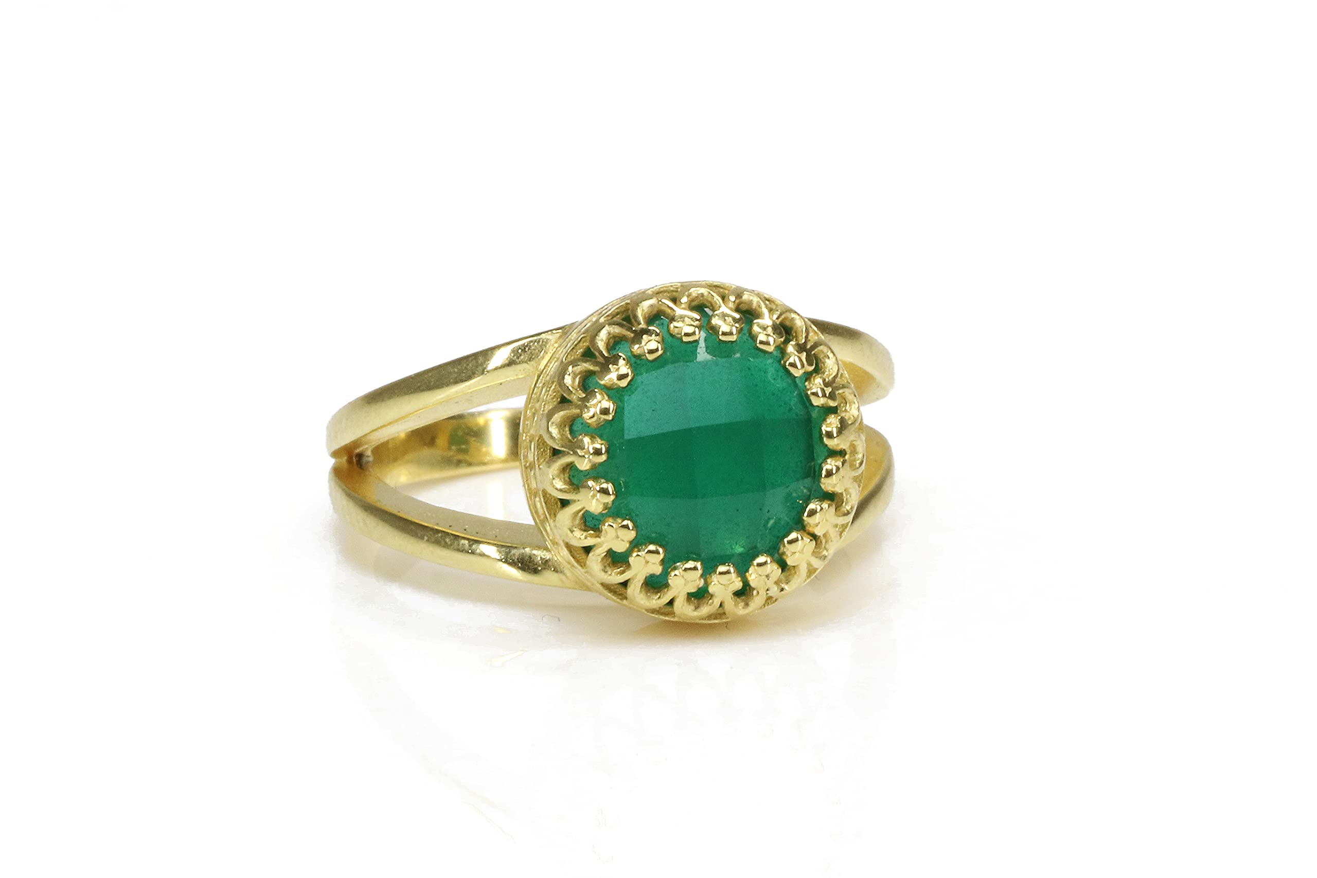 Natural Green Onyx Ring for Women - 925 Sterling Silver May Birthstone Jewelry | Handmade Gemstone Ring for Gifts, Weddings & Everyday Wear